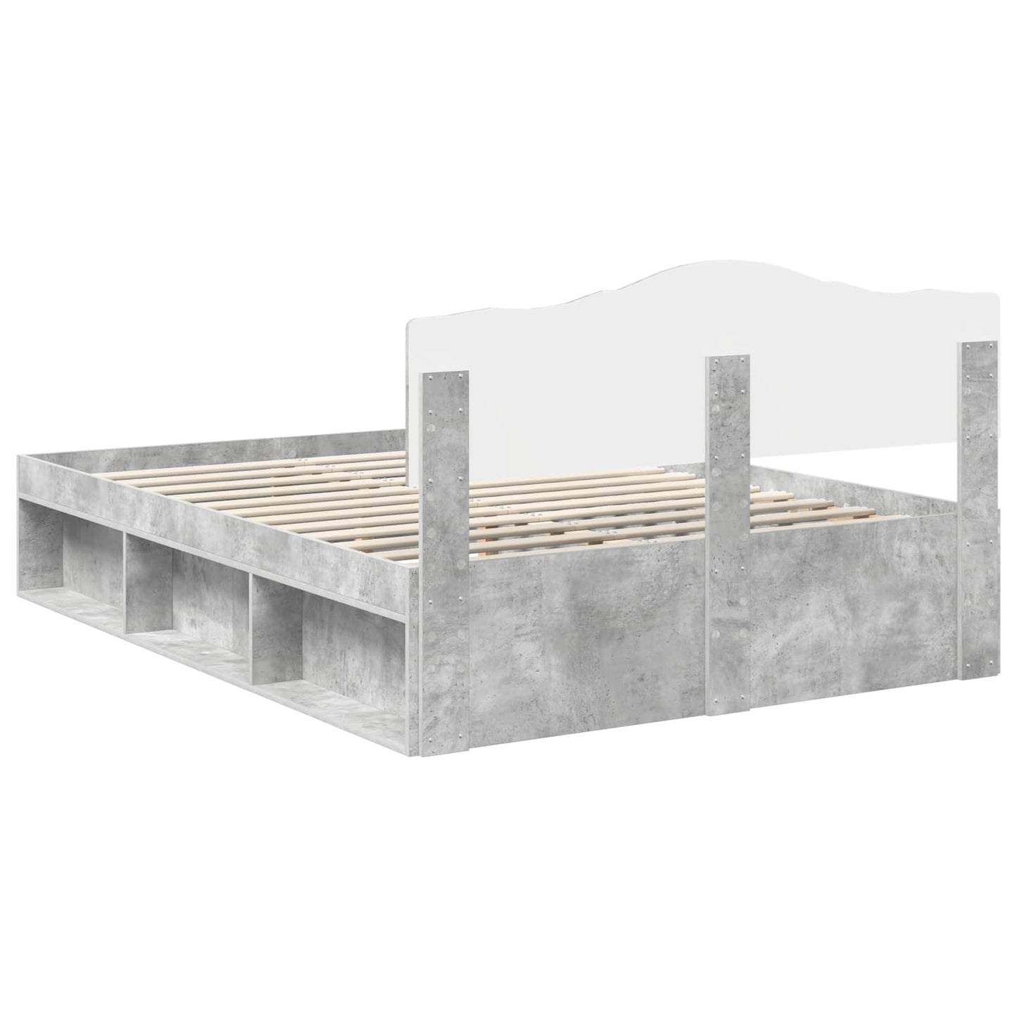 vidaXL Σκελετός Κρεβατιού Σκυρόδεμα 160 x 200 cm Στερεά ξυλεία πεύκου