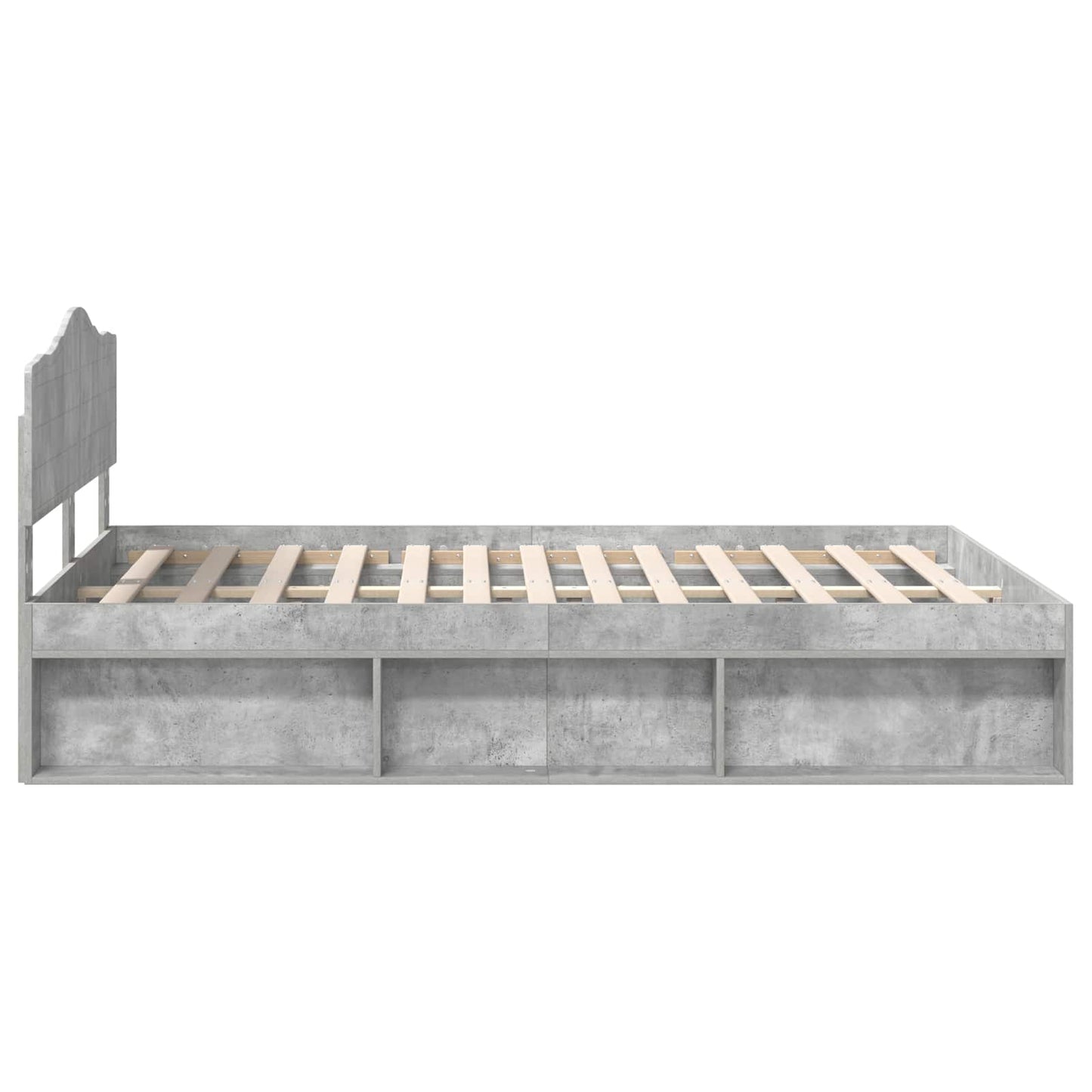 vidaXL Σκελετός Κρεβατιού Σκυρόδεμα 160 x 200 cm Στερεά ξυλεία πεύκου