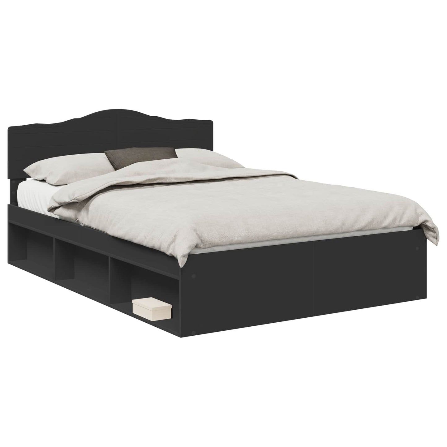 vidaXL Σκελετός Κρεβατιού Μαύρο 140 x 200 cm Στερεά ξυλεία πεύκου
