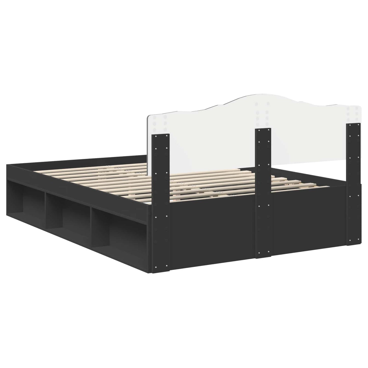 vidaXL Σκελετός Κρεβατιού Μαύρο 140 x 200 cm Στερεά ξυλεία πεύκου