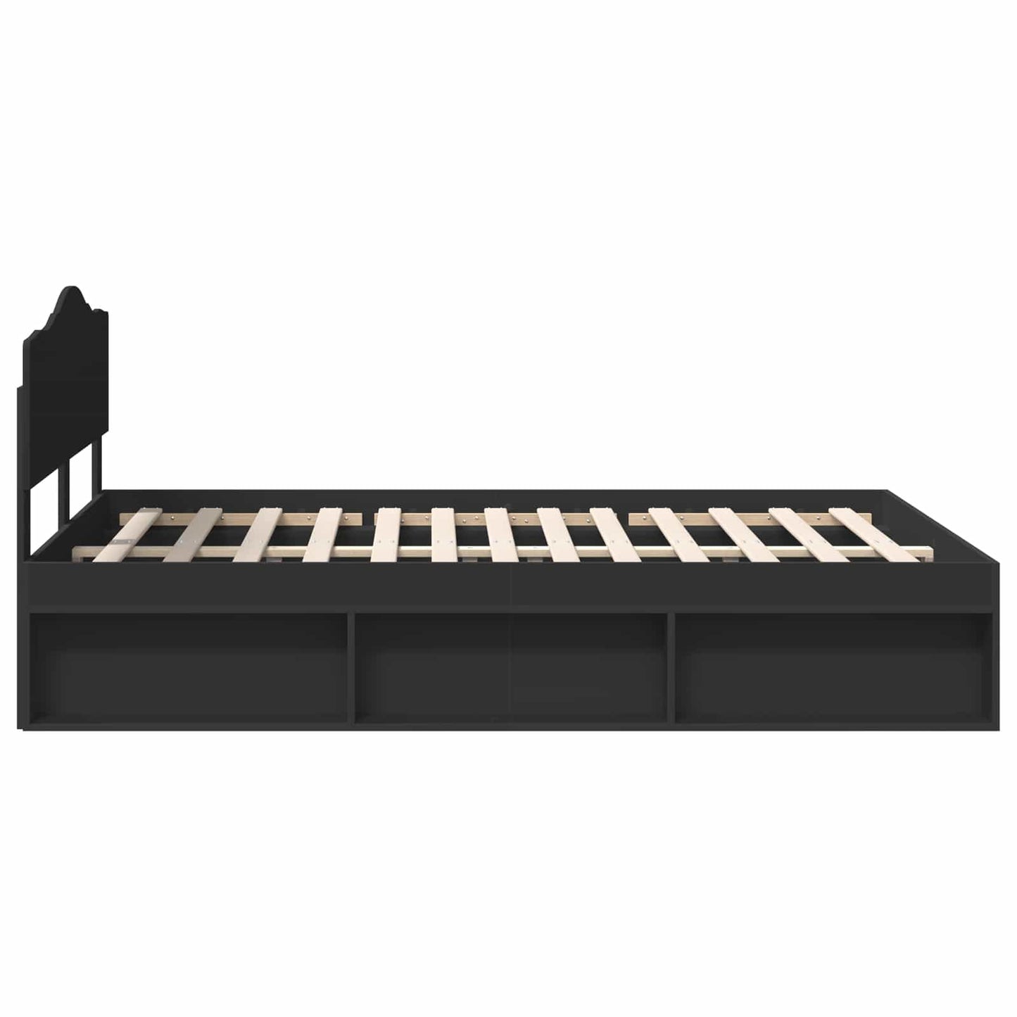 vidaXL Σκελετός Κρεβατιού Μαύρο 140 x 200 cm Στερεά ξυλεία πεύκου