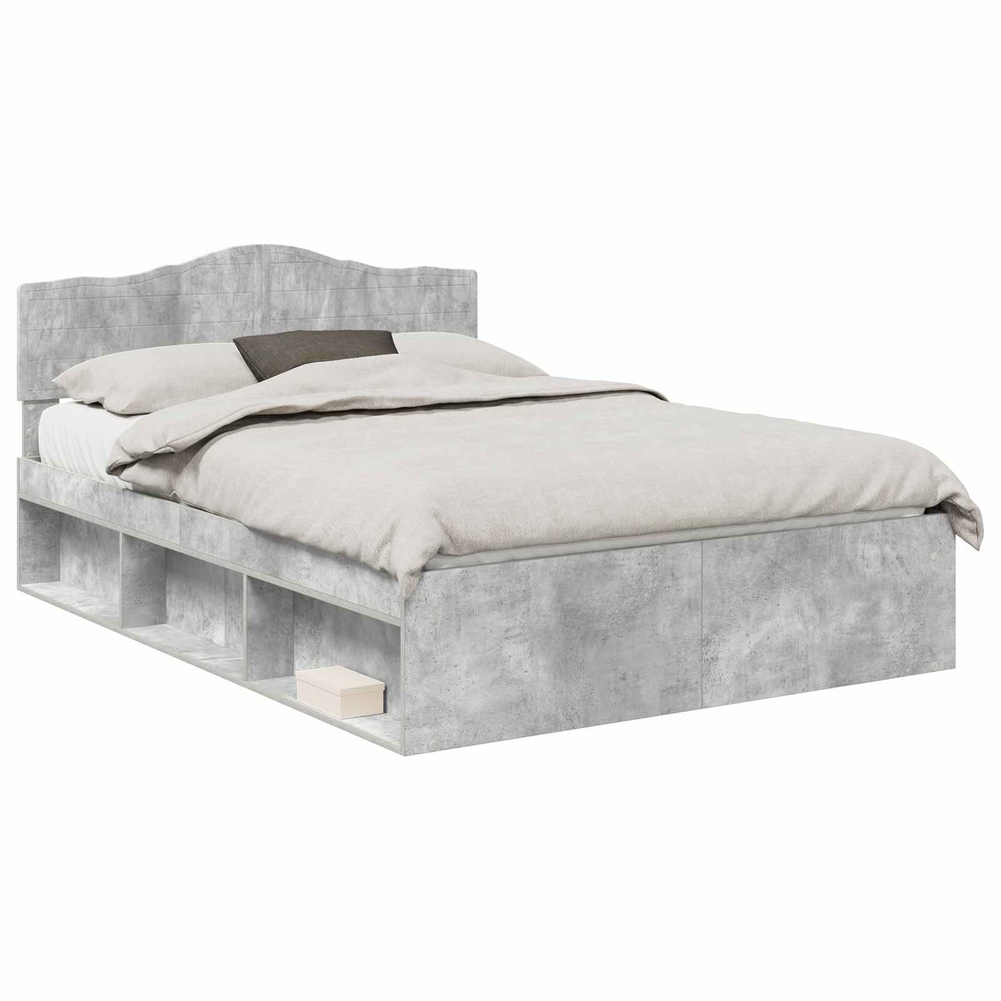 vidaXL Σκελετός Κρεβατιού Σκυρόδεμα 140 x 200 cm Στερεά ξυλεία πεύκου