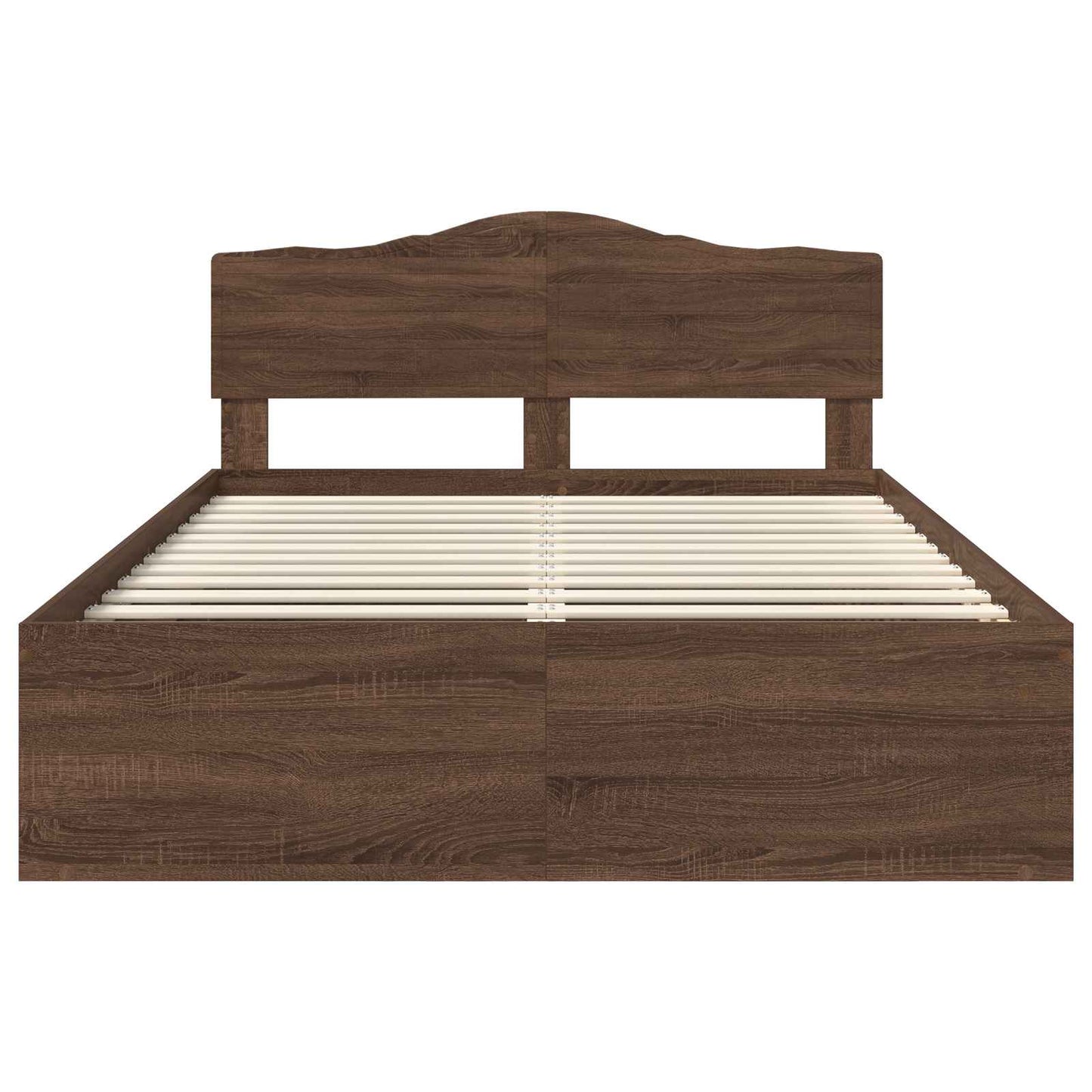 vidaXL Σκελετός Κρεβατιού Καφέ δρυς 140 x 200 cm Στερεά ξυλεία πεύκου