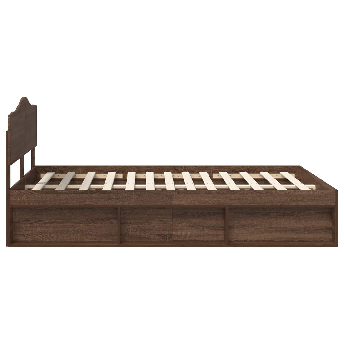 vidaXL Σκελετός Κρεβατιού Καφέ δρυς 140 x 200 cm Στερεά ξυλεία πεύκου