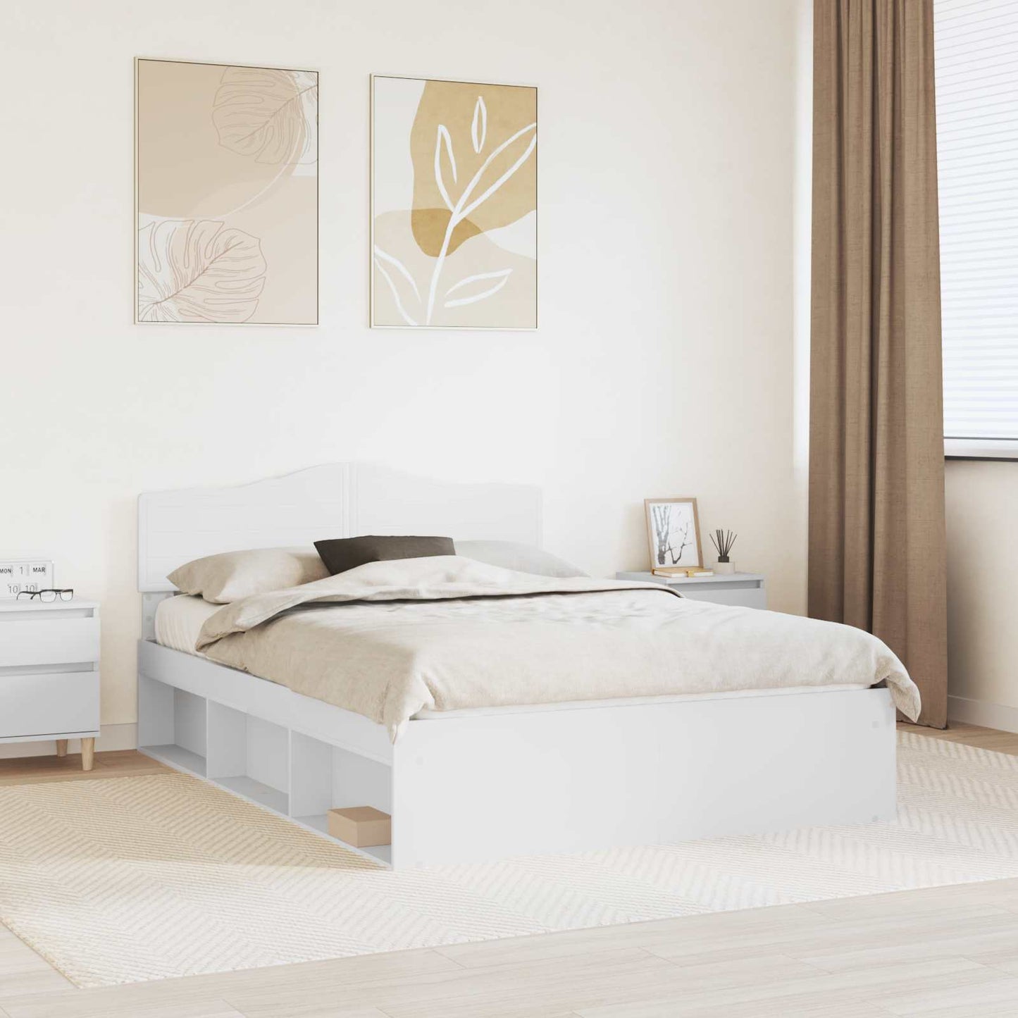 vidaXL Σκελετός Κρεβατιού Λευκό 140 x 190 cm Στερεά ξυλεία πεύκου