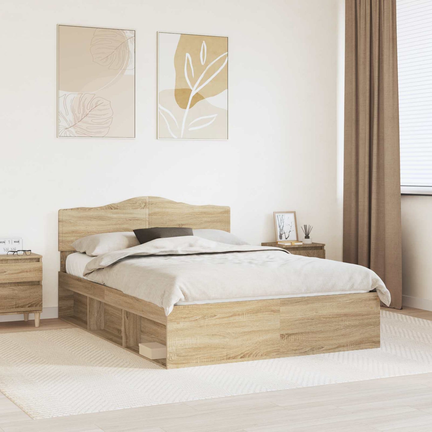 vidaXL Σκελετός Κρεβατιού Σονόμα 140 x 190 cm Στερεά ξυλεία πεύκου