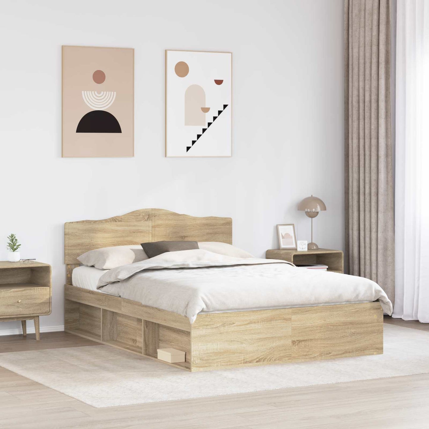 vidaXL Σκελετός Κρεβατιού Σονόμα 140 x 190 cm Στερεά ξυλεία πεύκου