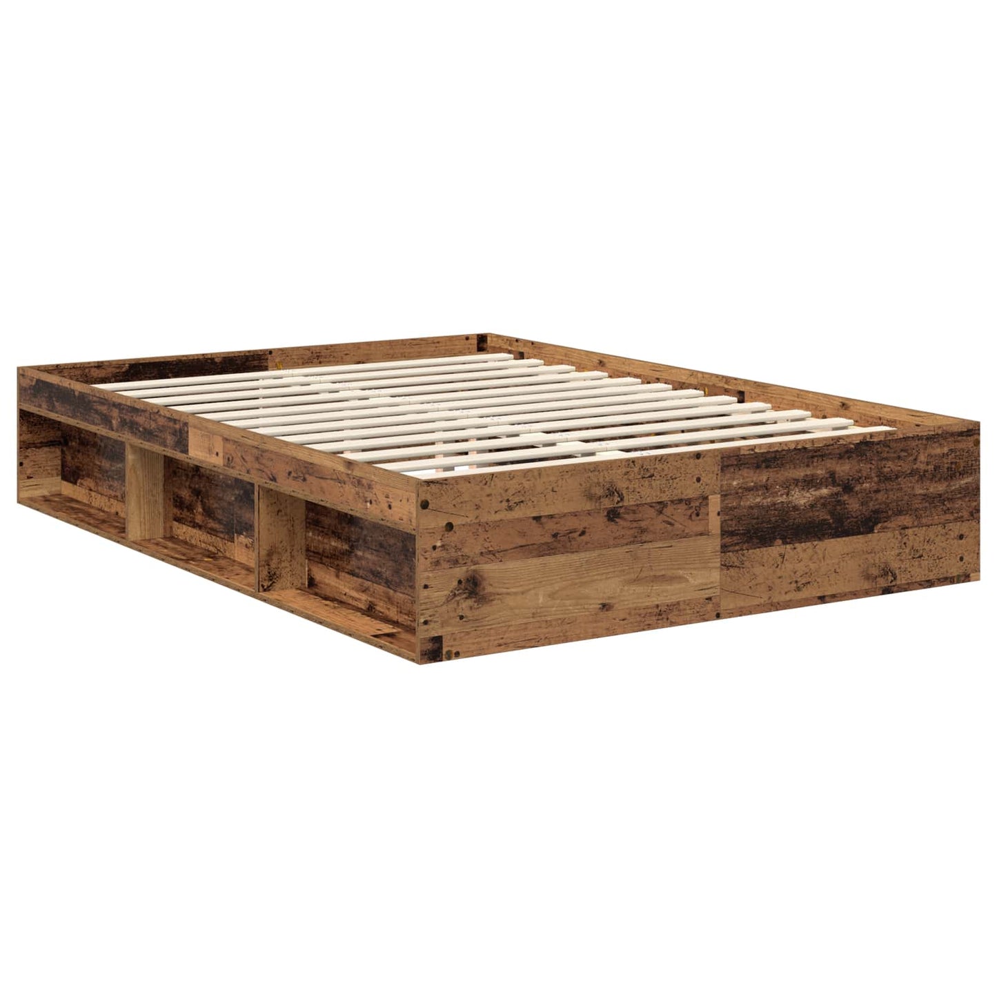 vidaXL Σκελετός Κρεβατιού Παλιό ξύλο 140 x 190 cm Στερεά ξυλεία πεύκου