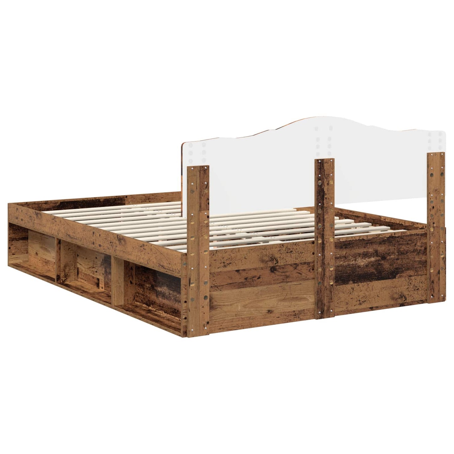 vidaXL Σκελετός Κρεβατιού Παλιό ξύλο 140 x 190 cm Στερεά ξυλεία πεύκου
