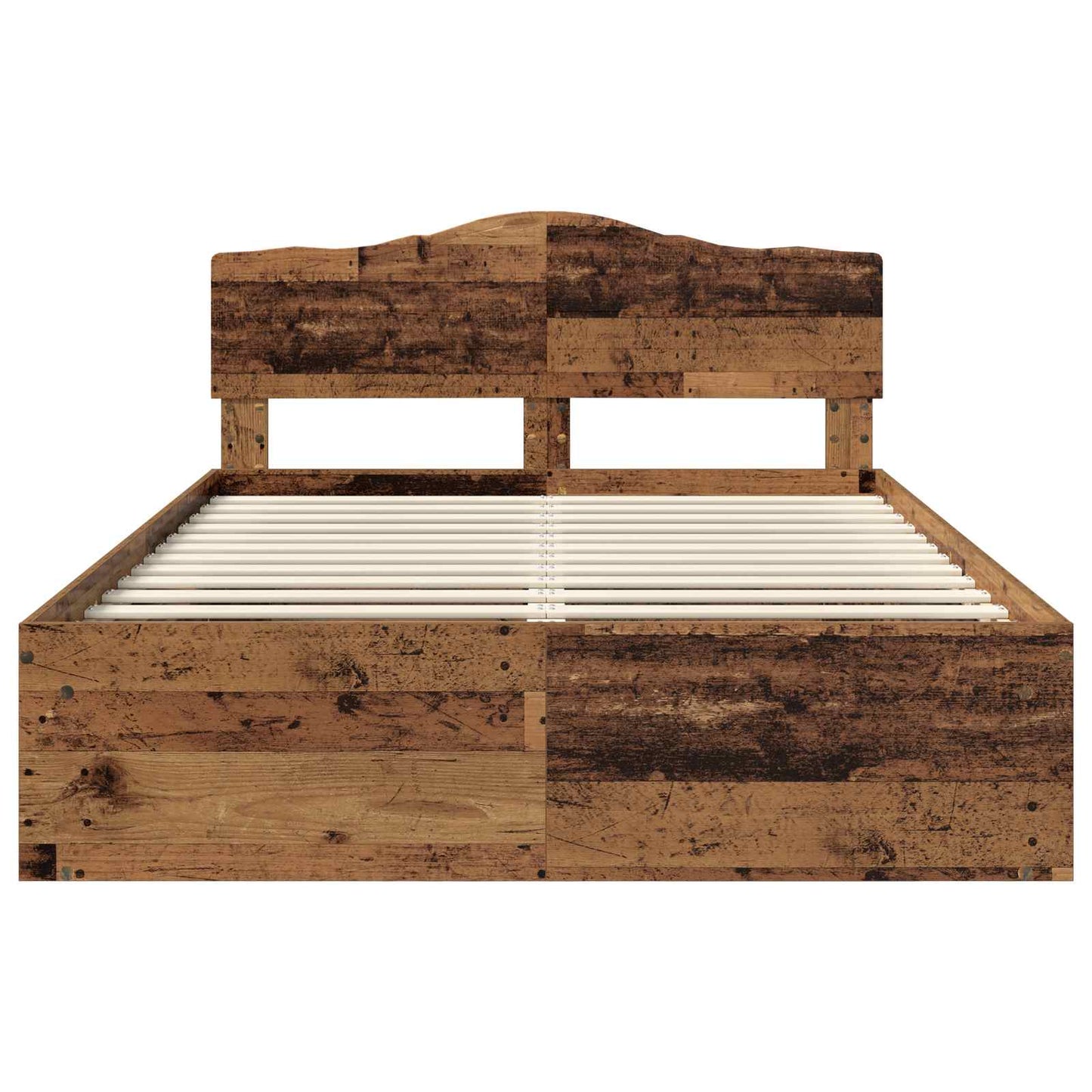 vidaXL Σκελετός Κρεβατιού Παλιό ξύλο 140 x 190 cm Στερεά ξυλεία πεύκου
