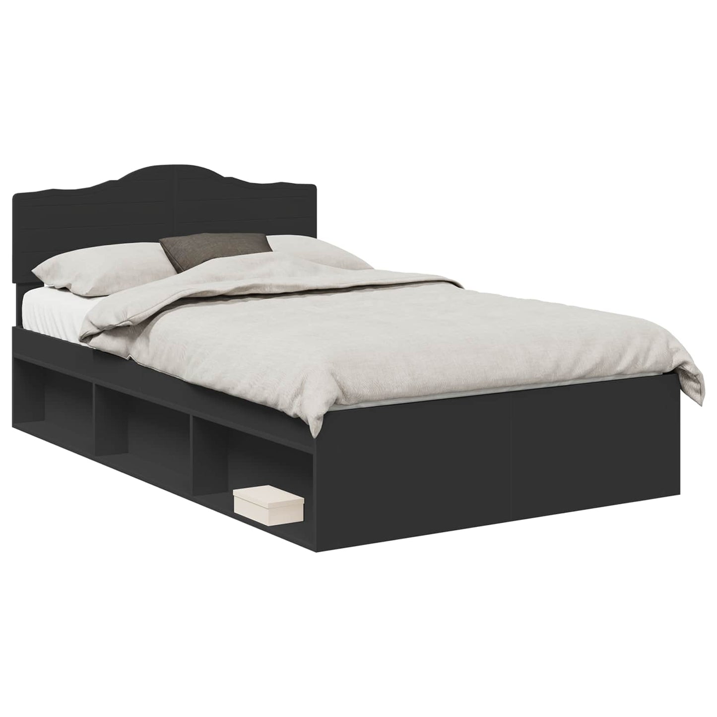 vidaXL Σκελετός Κρεβατιού Μαύρο 135 x 190 cm Στερεά ξυλεία πεύκου