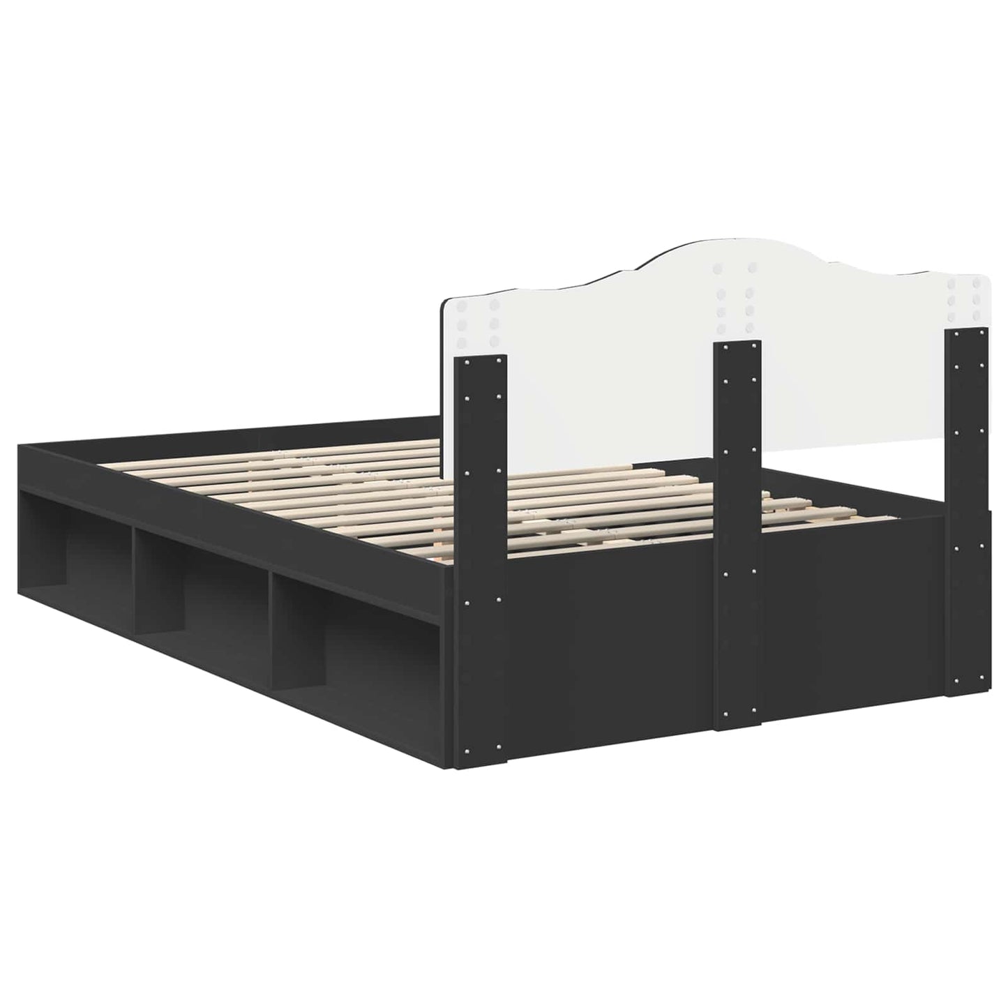 vidaXL Σκελετός Κρεβατιού Μαύρο 135 x 190 cm Στερεά ξυλεία πεύκου