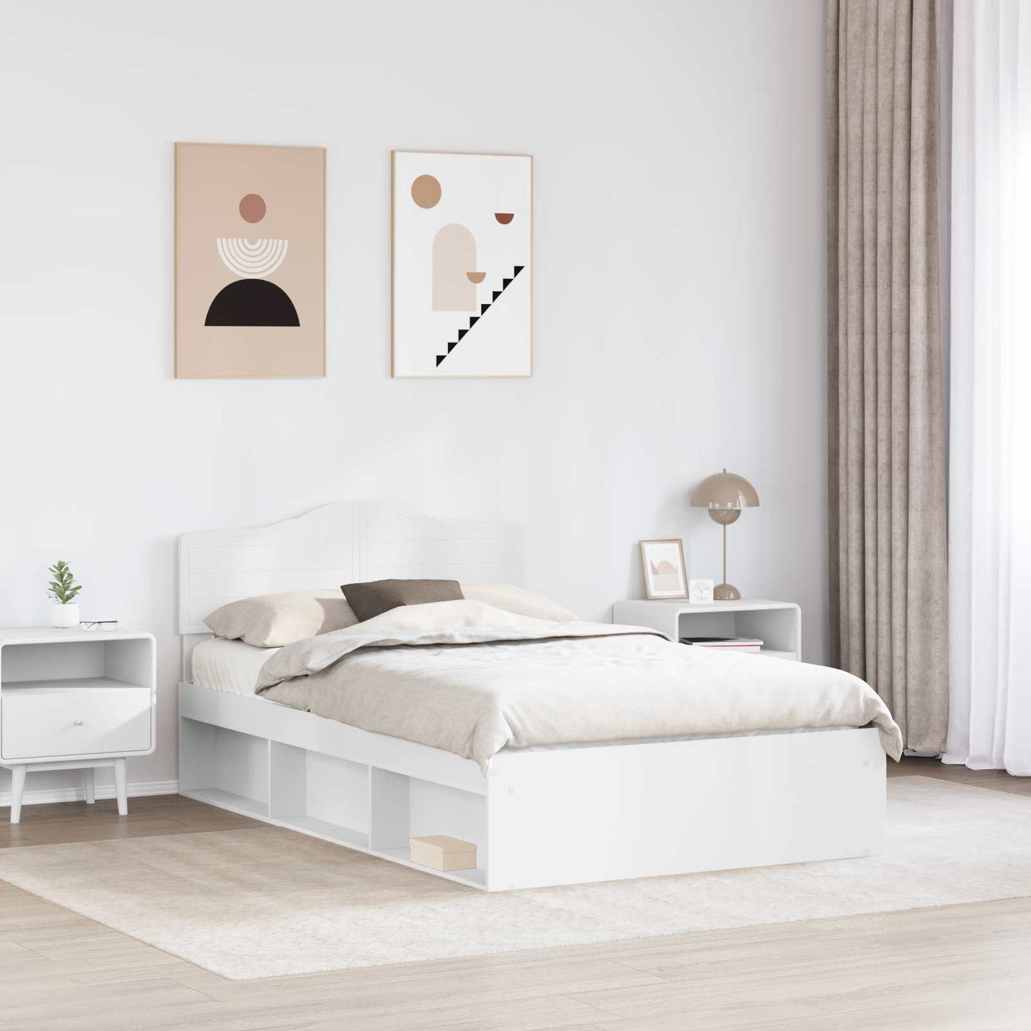 vidaXL Σκελετός Κρεβατιού Λευκό 120 x 200 cm Στερεά ξυλεία πεύκου