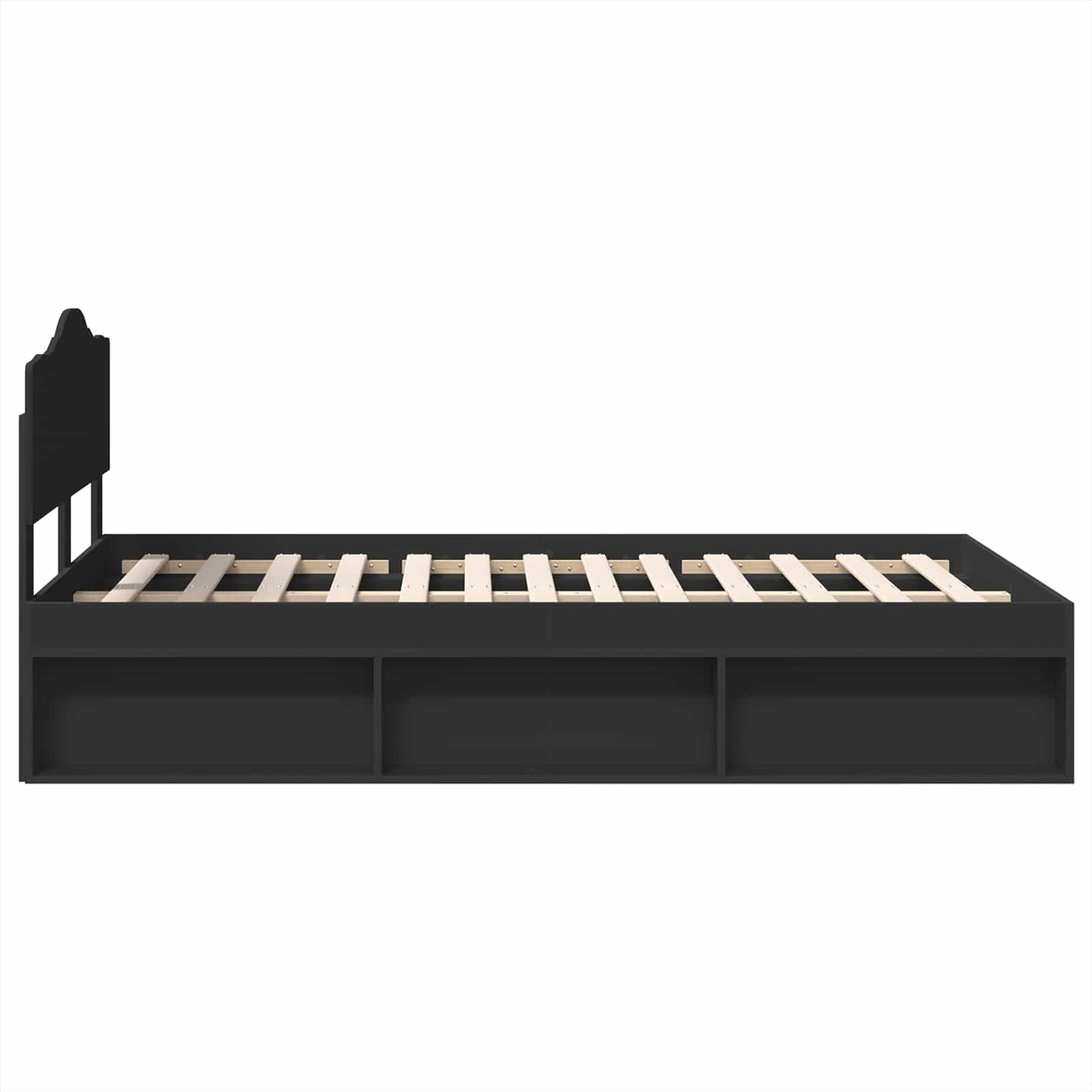 vidaXL Σκελετός Κρεβατιού Μαύρο 120 x 200 cm Στερεά ξυλεία πεύκου