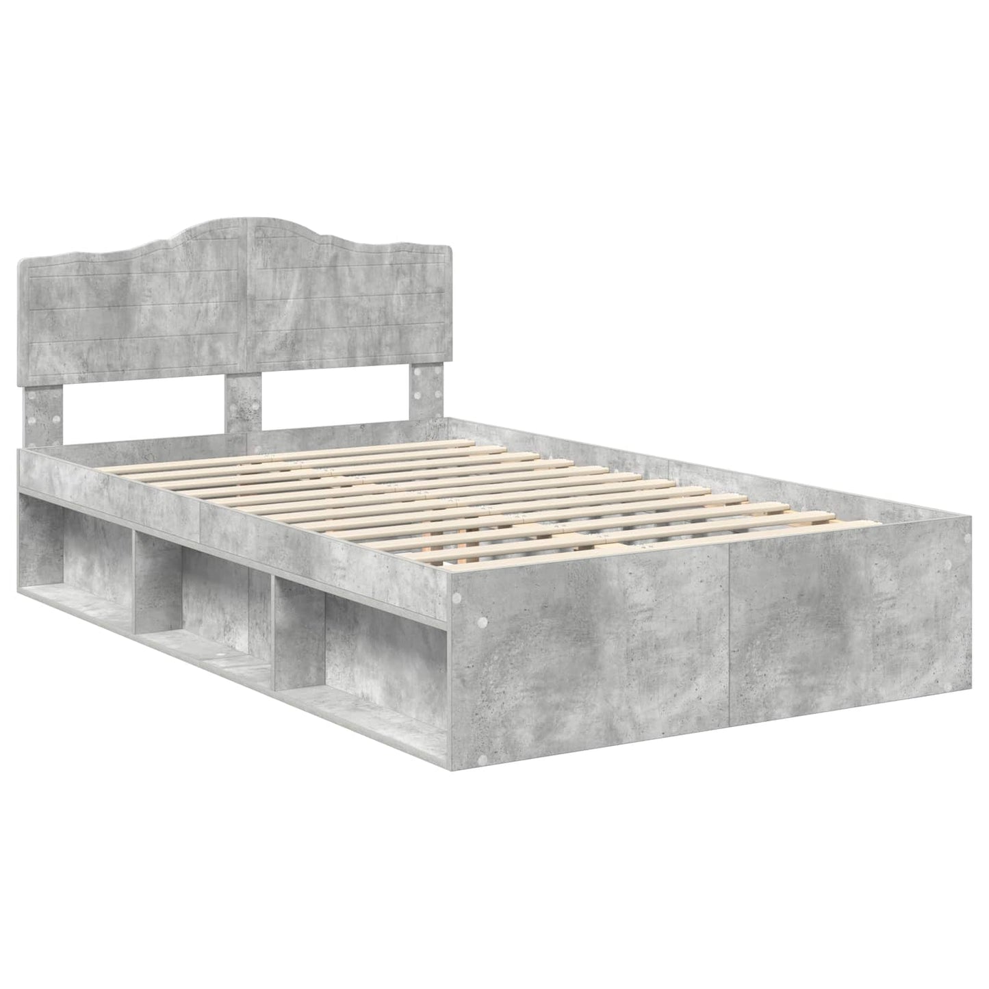 vidaXL Σκελετός Κρεβατιού Σκυρόδεμα 120 x 200 cm Στερεά ξυλεία πεύκου