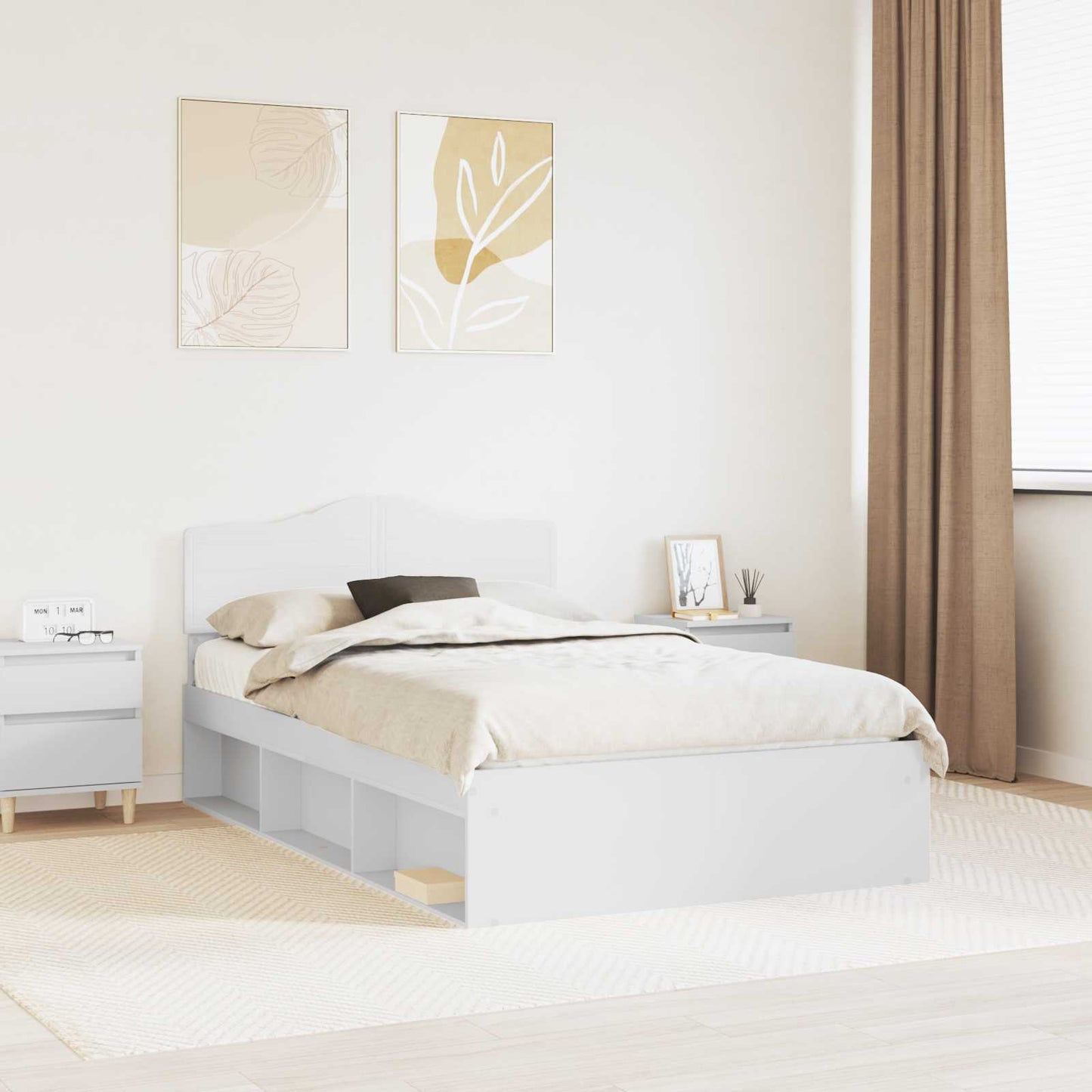 vidaXL Σκελετός Κρεβατιού Λευκό 120 x 190 cm Στερεά ξυλεία πεύκου