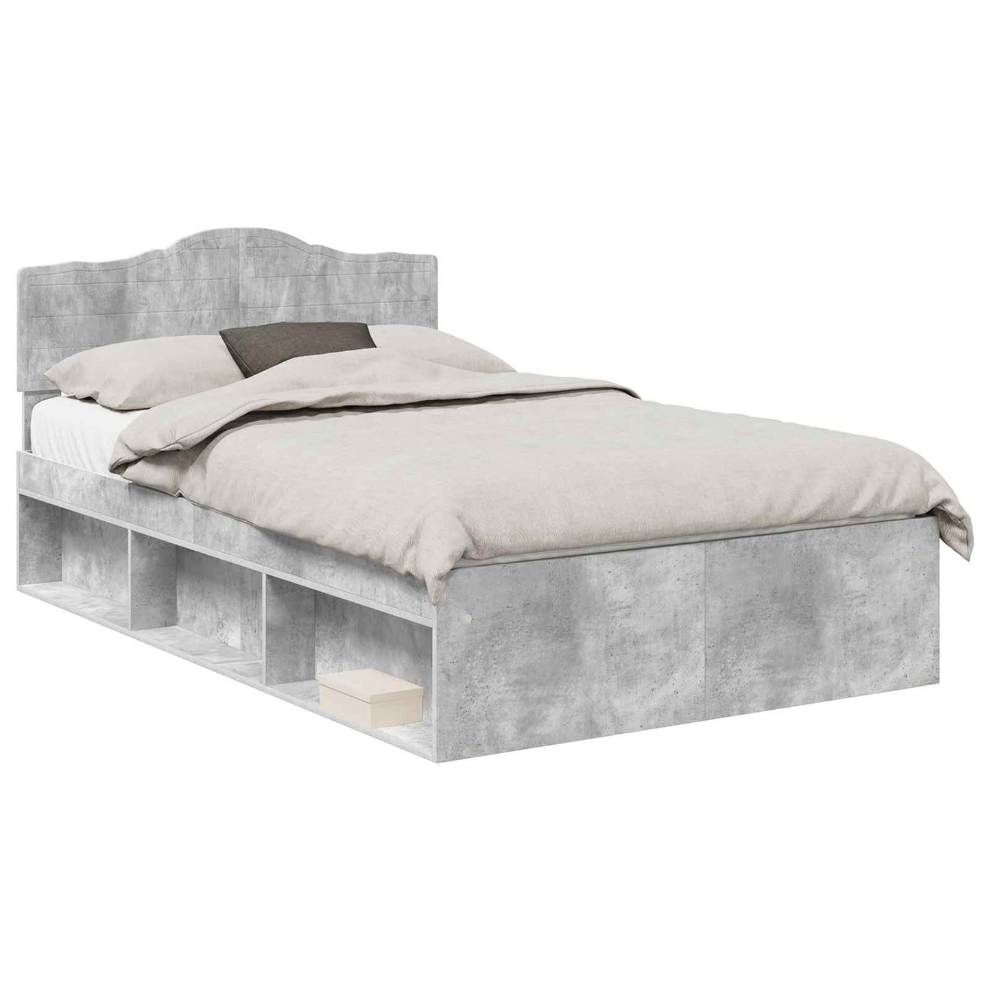 vidaXL Σκελετός Κρεβατιού Σκυρόδεμα 120 x 190 cm Στερεά ξυλεία πεύκου