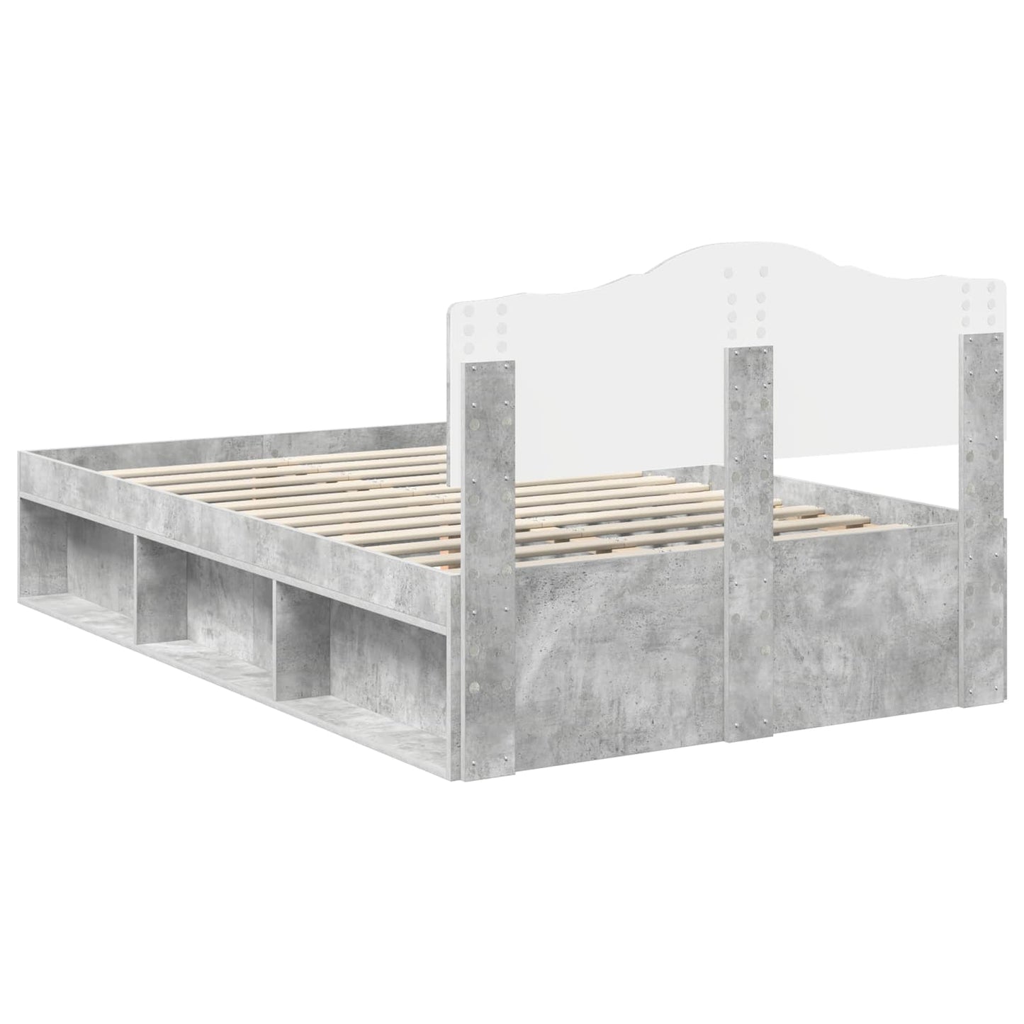 vidaXL Σκελετός Κρεβατιού Σκυρόδεμα 120 x 190 cm Στερεά ξυλεία πεύκου