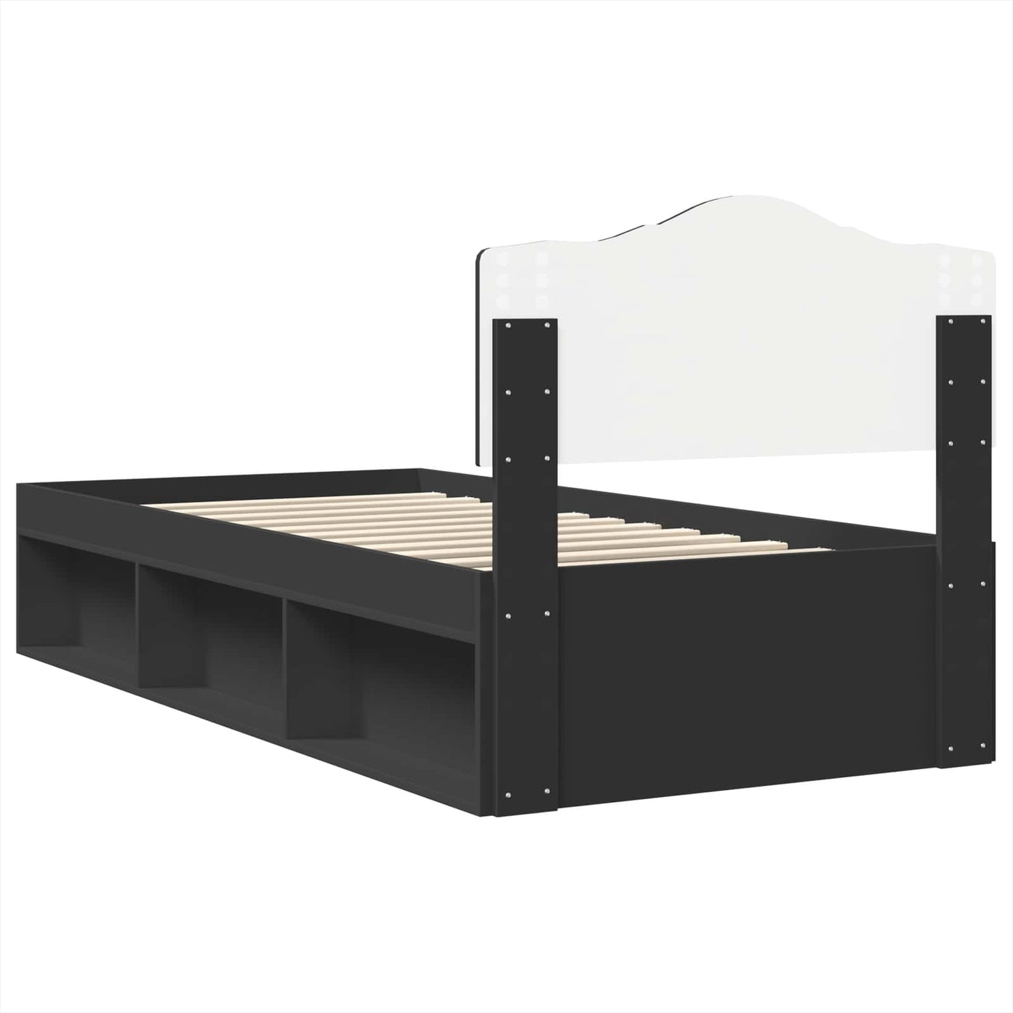vidaXL Σκελετός Κρεβατιού Μαύρο 100 x 200 cm Στερεά ξυλεία πεύκου
