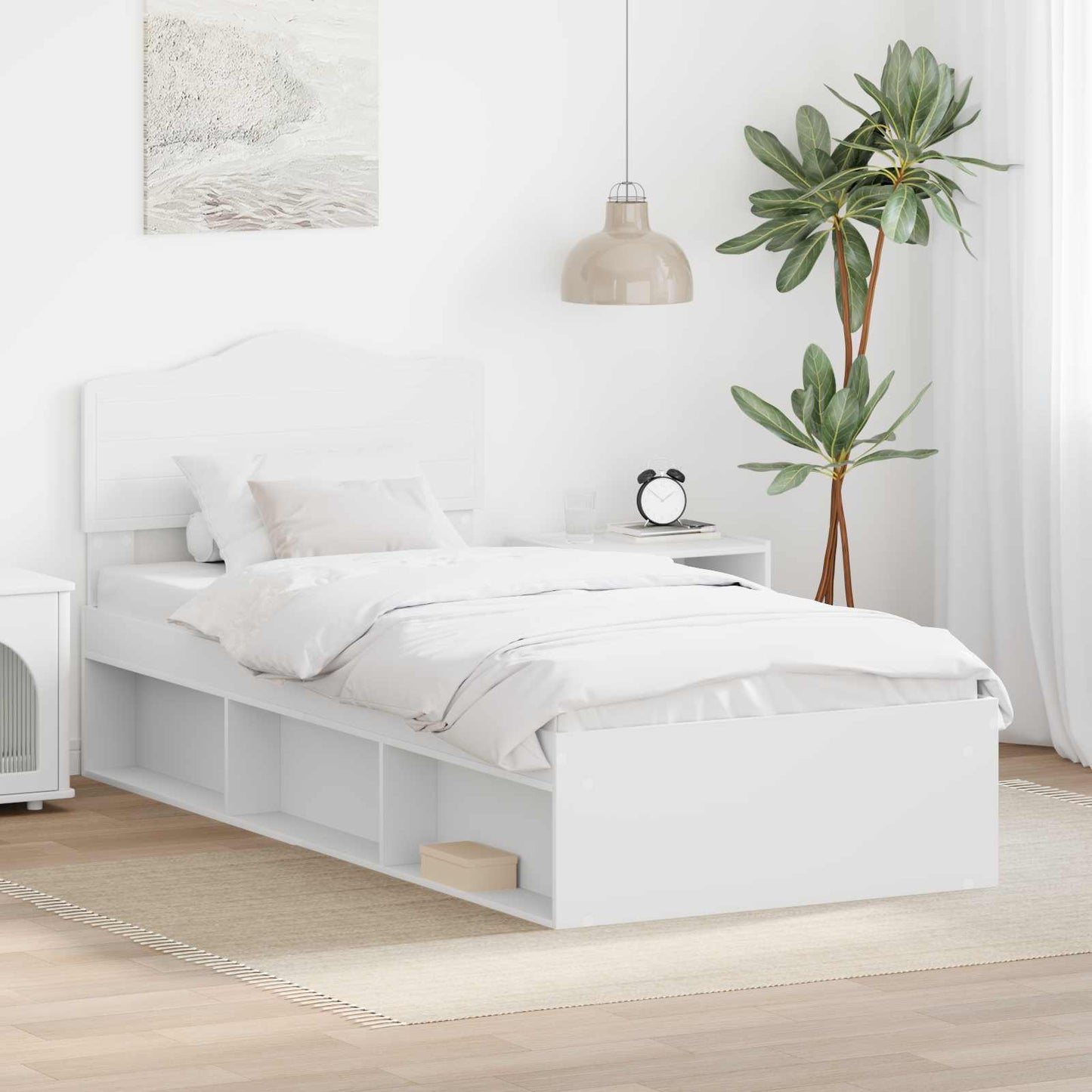 vidaXL Σκελετός Κρεβατιού Λευκό 90 x 190 cm Στερεά ξυλεία πεύκου