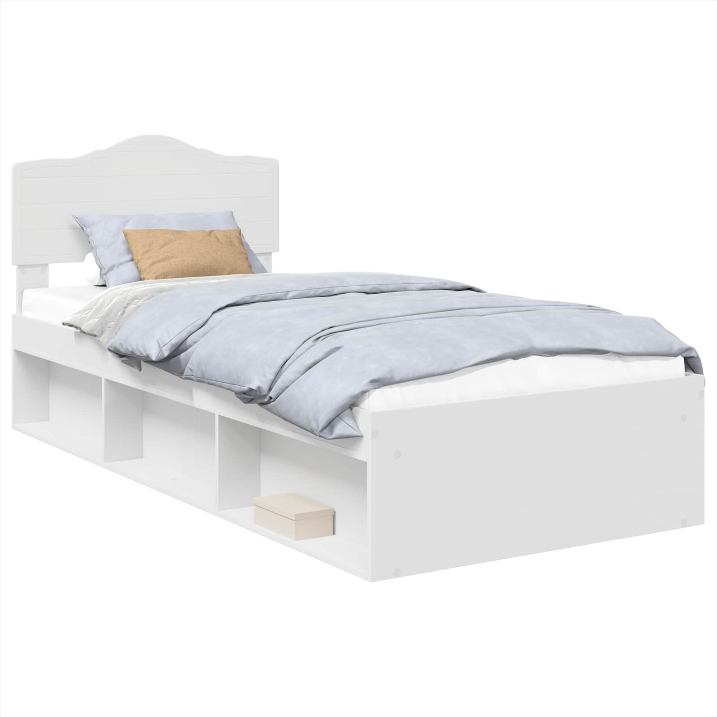 vidaXL Σκελετός Κρεβατιού Λευκό 90 x 190 cm Στερεά ξυλεία πεύκου