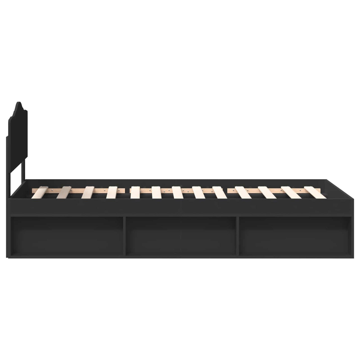 vidaXL Σκελετός Κρεβατιού Μαύρο 75 x 190 cm Στερεά ξυλεία πεύκου