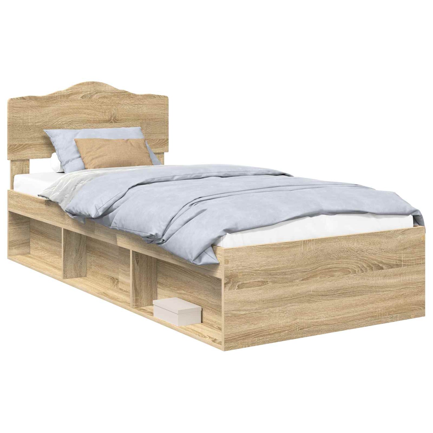 vidaXL Σκελετός Κρεβατιού Δρύς Sonoma 75 x 190 cm Στερεά ξυλεία πεύκου