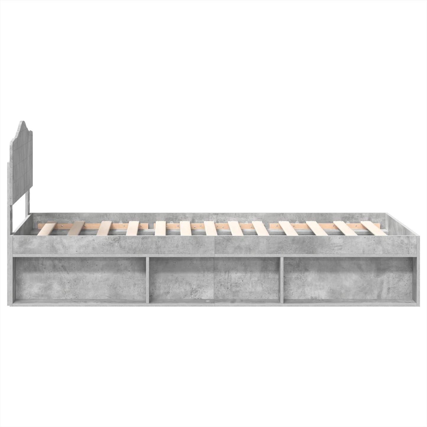 vidaXL Σκελετός Κρεβατιού Γκρι Μπετόν 75 x 190 cm Στερεά ξυλεία πεύκου