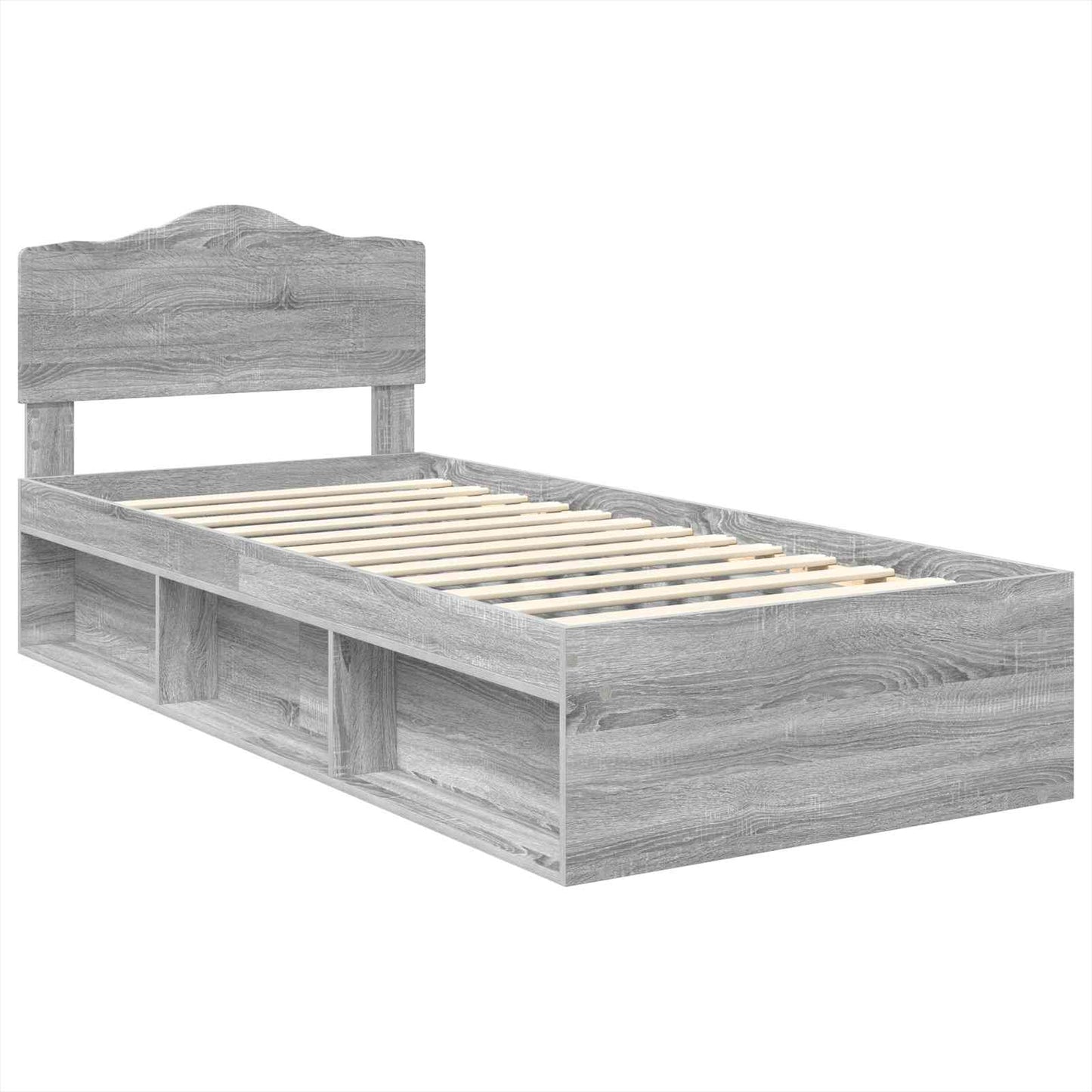vidaXL Σκελετός Κρεβατιού Γκρι Sonoma 75 x 190 cm Στερεά ξυλεία πεύκου