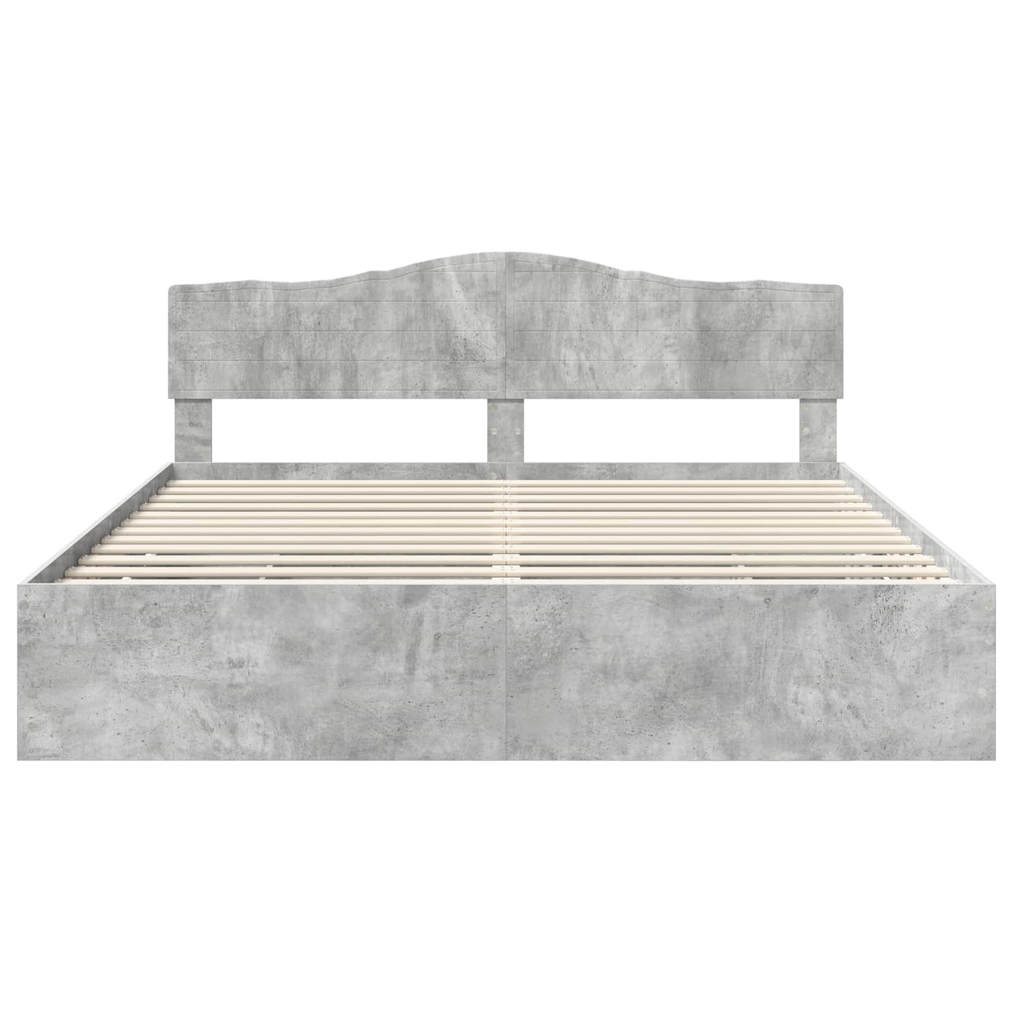 vidaXL Σκελετός Κρεβατιού Σκυρόδεμα Γκρι 200 x 200 cm Μηχανήματος Ξύλο