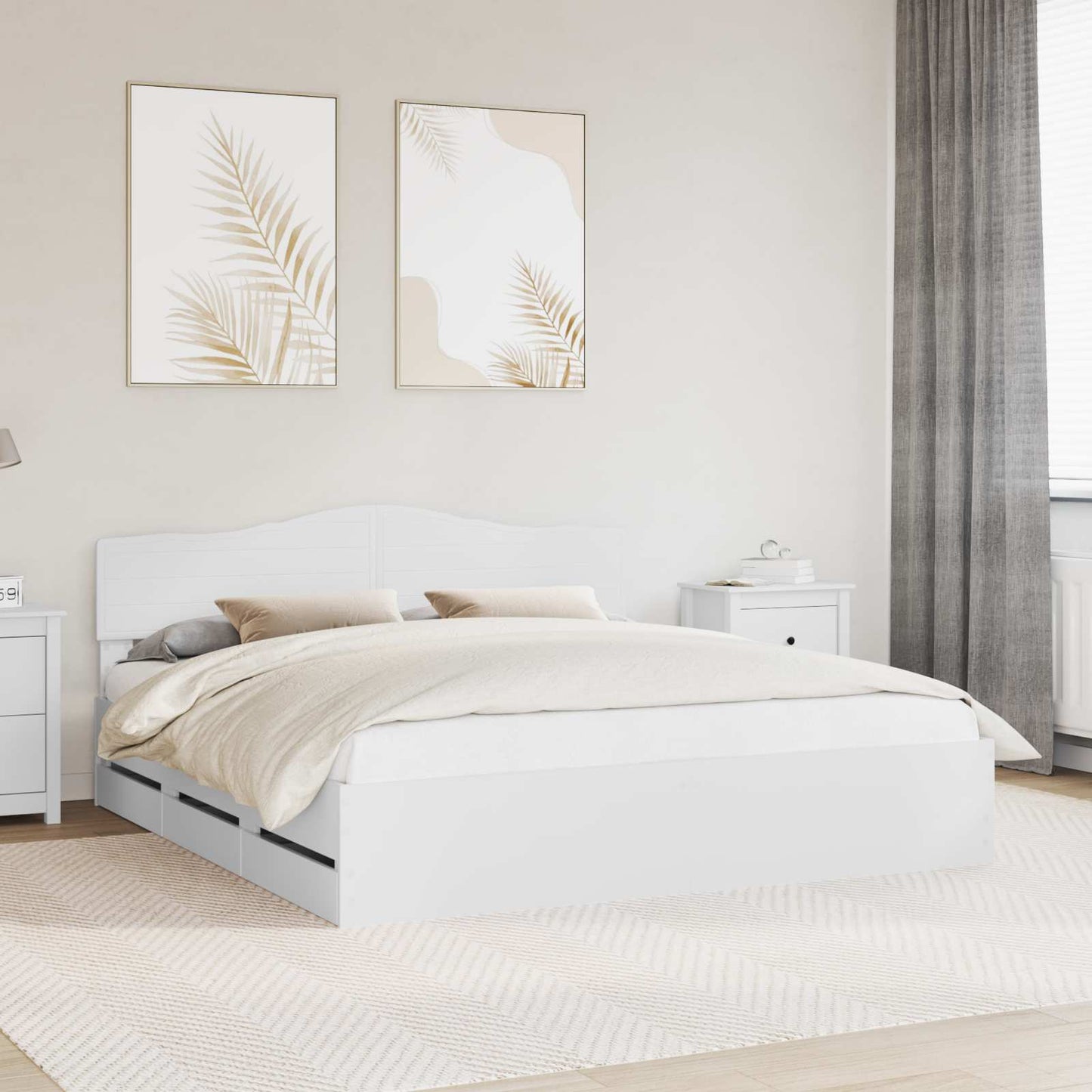 vidaXL Σκελετός Κρεβατιού Λευκό 180 x 200 cm Μηχανήματος Ξύλο