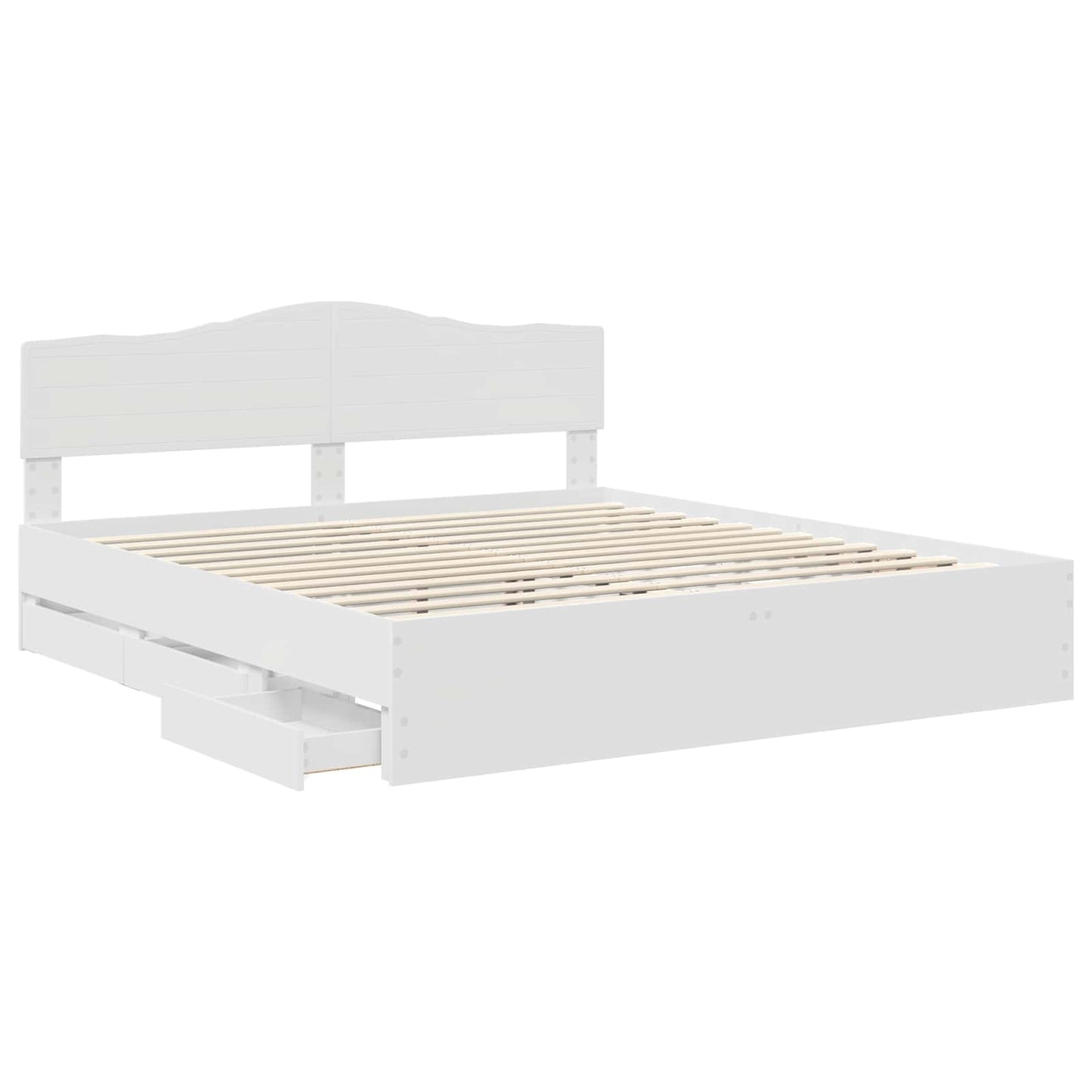 vidaXL Σκελετός Κρεβατιού Λευκό 180 x 200 cm Μηχανήματος Ξύλο