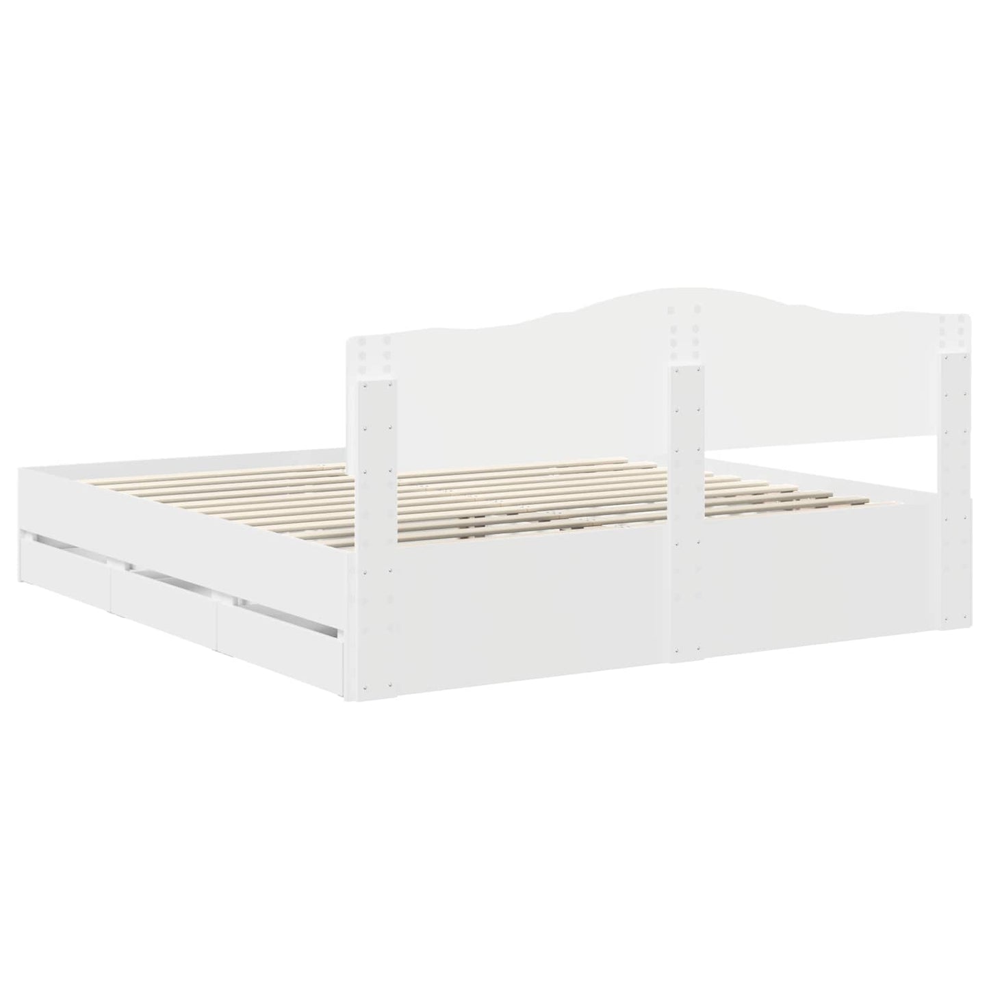 vidaXL Σκελετός Κρεβατιού Λευκό 180 x 200 cm Μηχανήματος Ξύλο