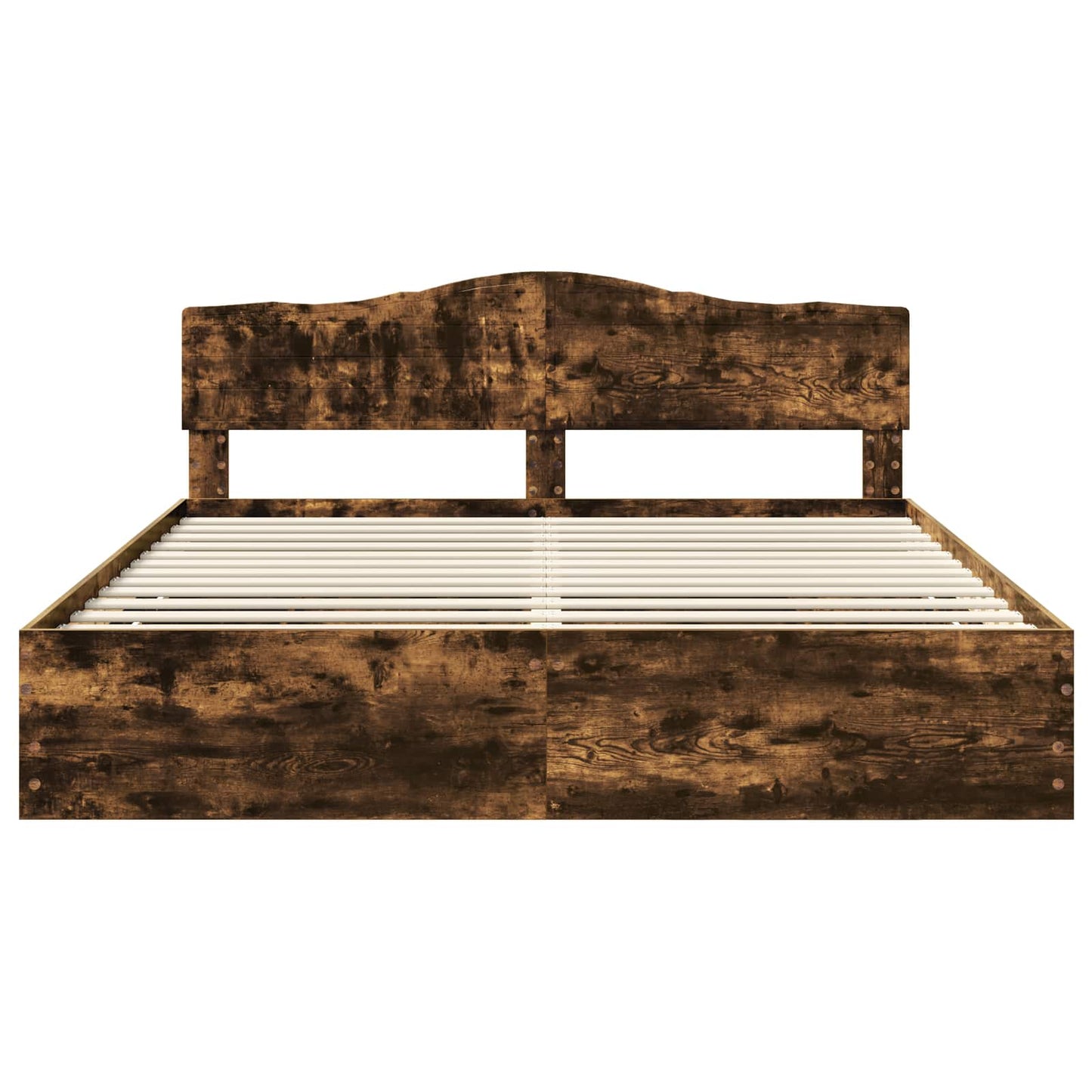 vidaXL Σκελετός Κρεβατιού Καπνιστό Δρύς 180 x 200 cm Μηχανήματος Ξύλο