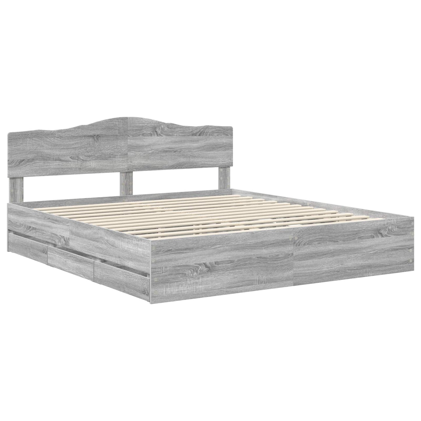 vidaXL Σκελετός Κρεβατιού Γκρίζο Σονομα 180 x 200 cm Μηχανήματος Ξύλο