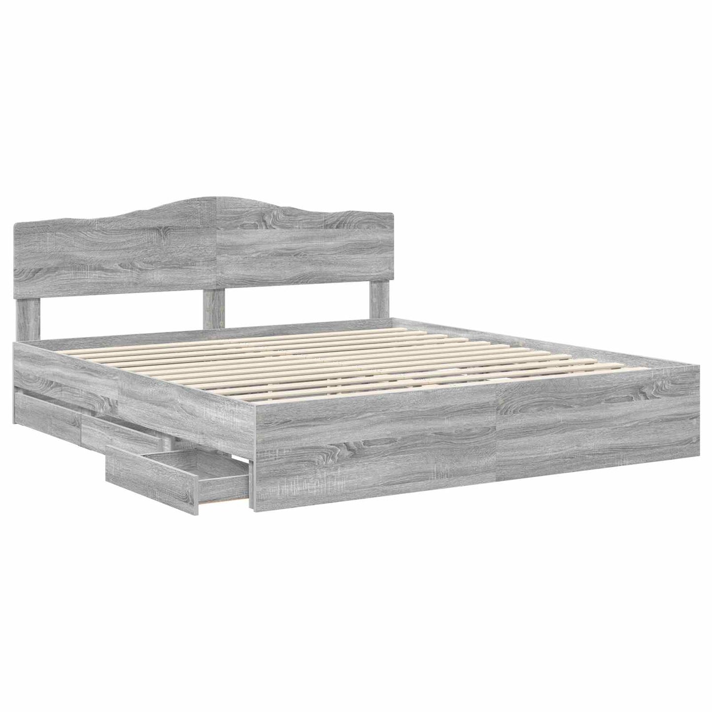 vidaXL Σκελετός Κρεβατιού Γκρίζο Σονομα 180 x 200 cm Μηχανήματος Ξύλο