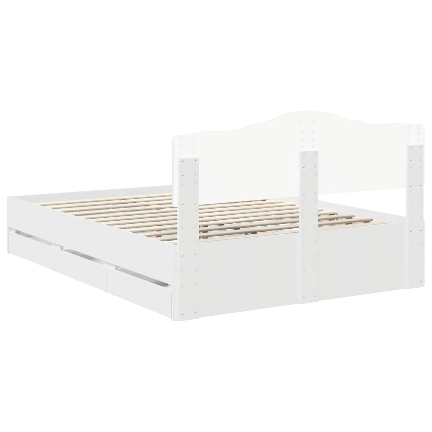 vidaXL Σκελετός Κρεβατιού Λευκό 160 x 200 cm Μηχανήματος Ξύλο