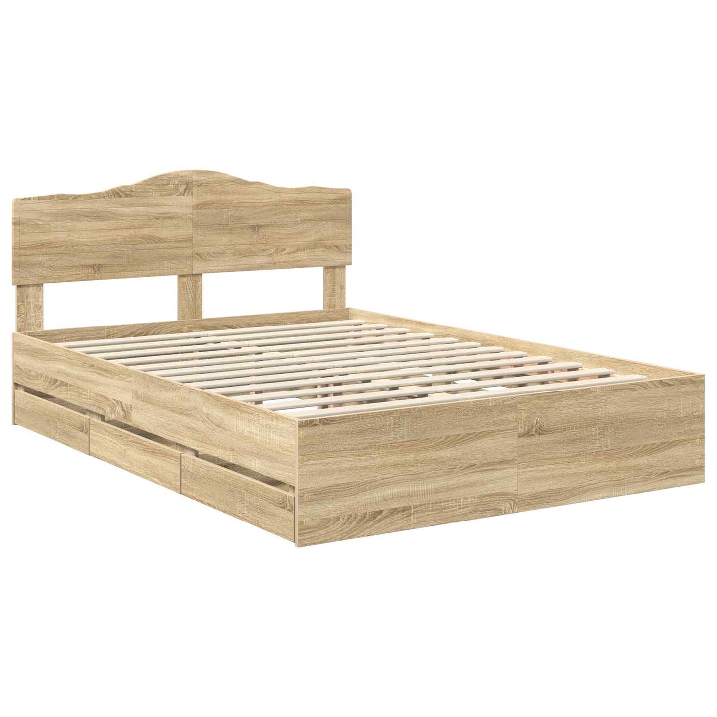 vidaXL Σκελετός Κρεβατιού Δρύς Sonoma 160 x 200 cm Μηχανήματος Ξύλο