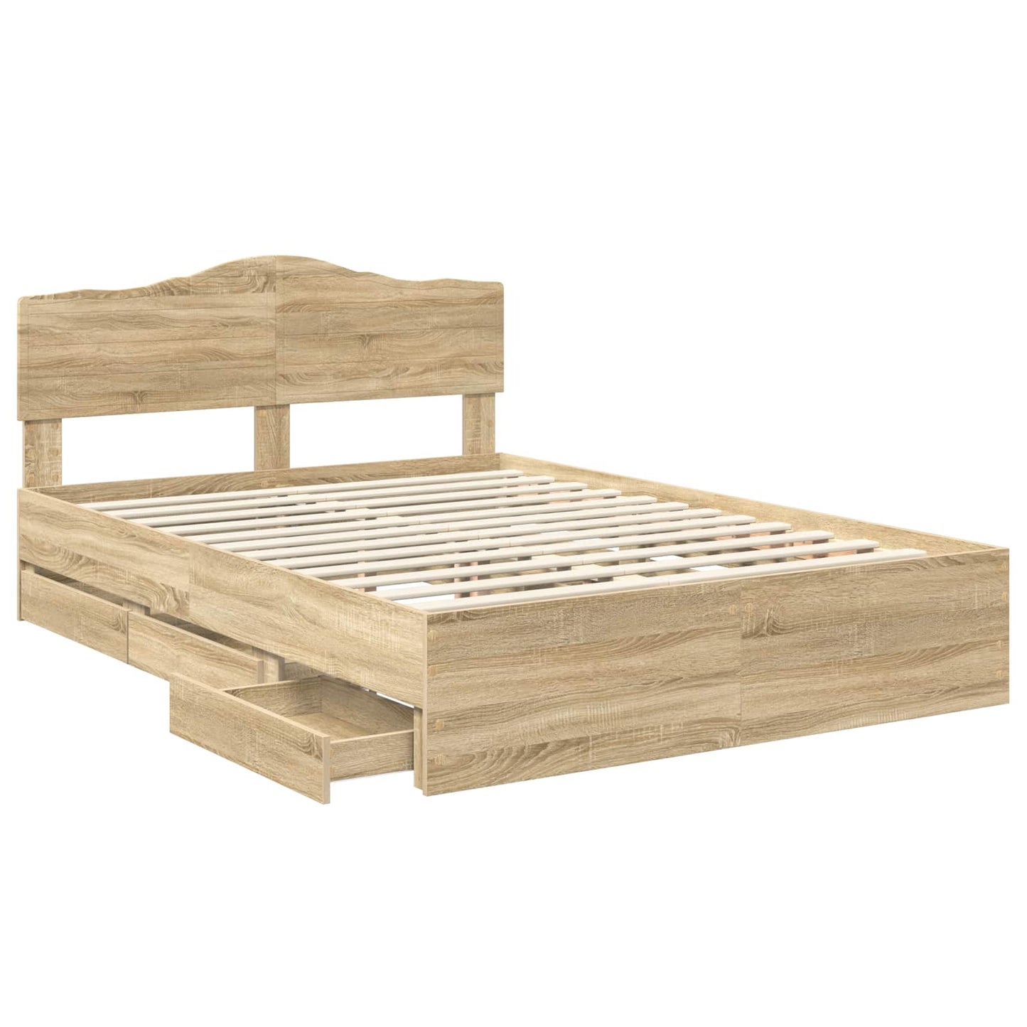 vidaXL Σκελετός Κρεβατιού Δρύς Sonoma 160 x 200 cm Μηχανήματος Ξύλο