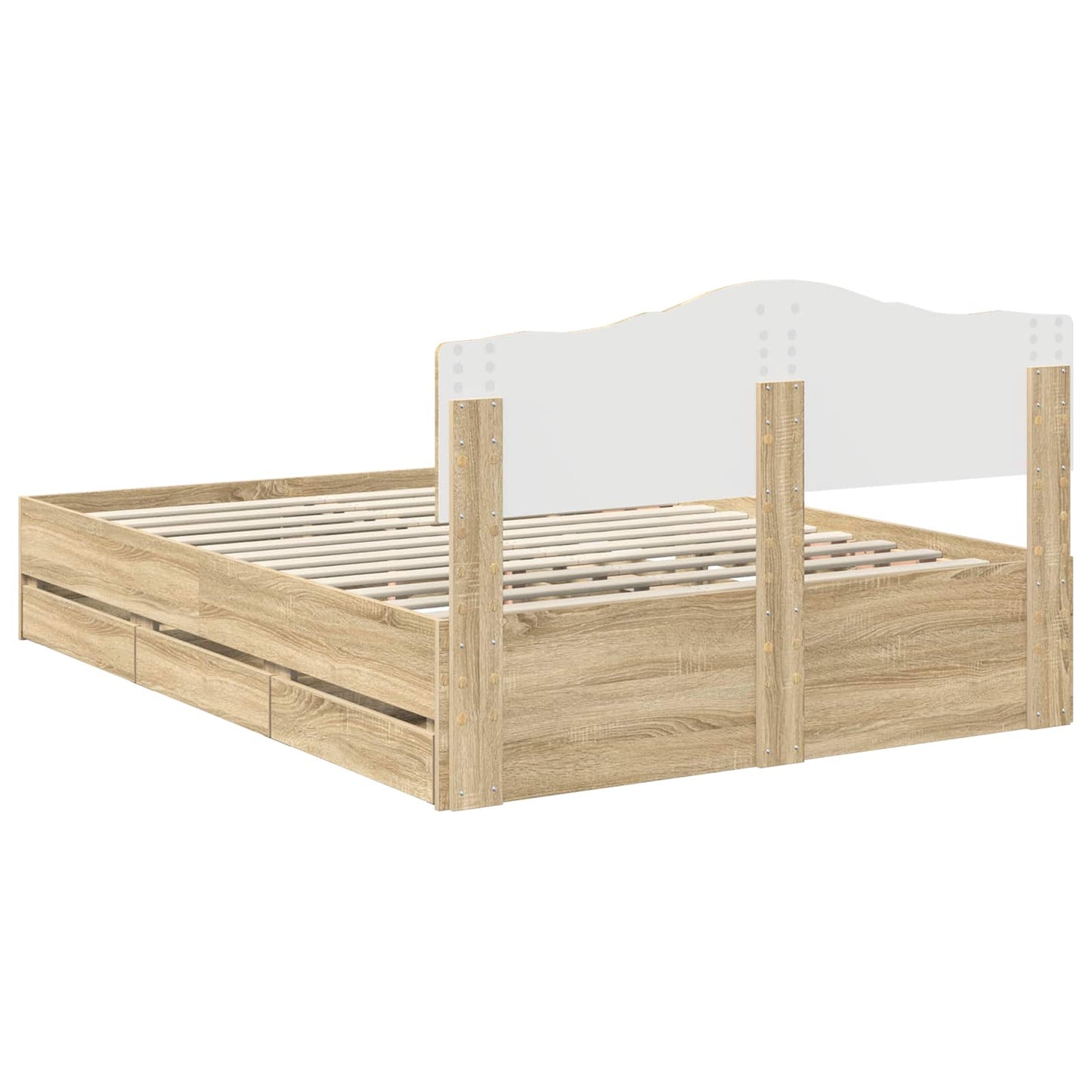 vidaXL Σκελετός Κρεβατιού Δρύς Sonoma 160 x 200 cm Μηχανήματος Ξύλο