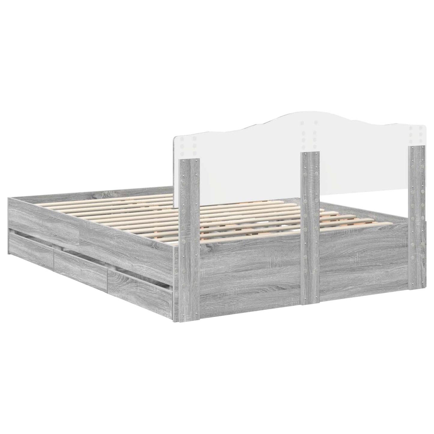 vidaXL Σκελετός Κρεβατιού Γκρίζο Σονομα 160 x 200 cm Μηχανήματος Ξύλο