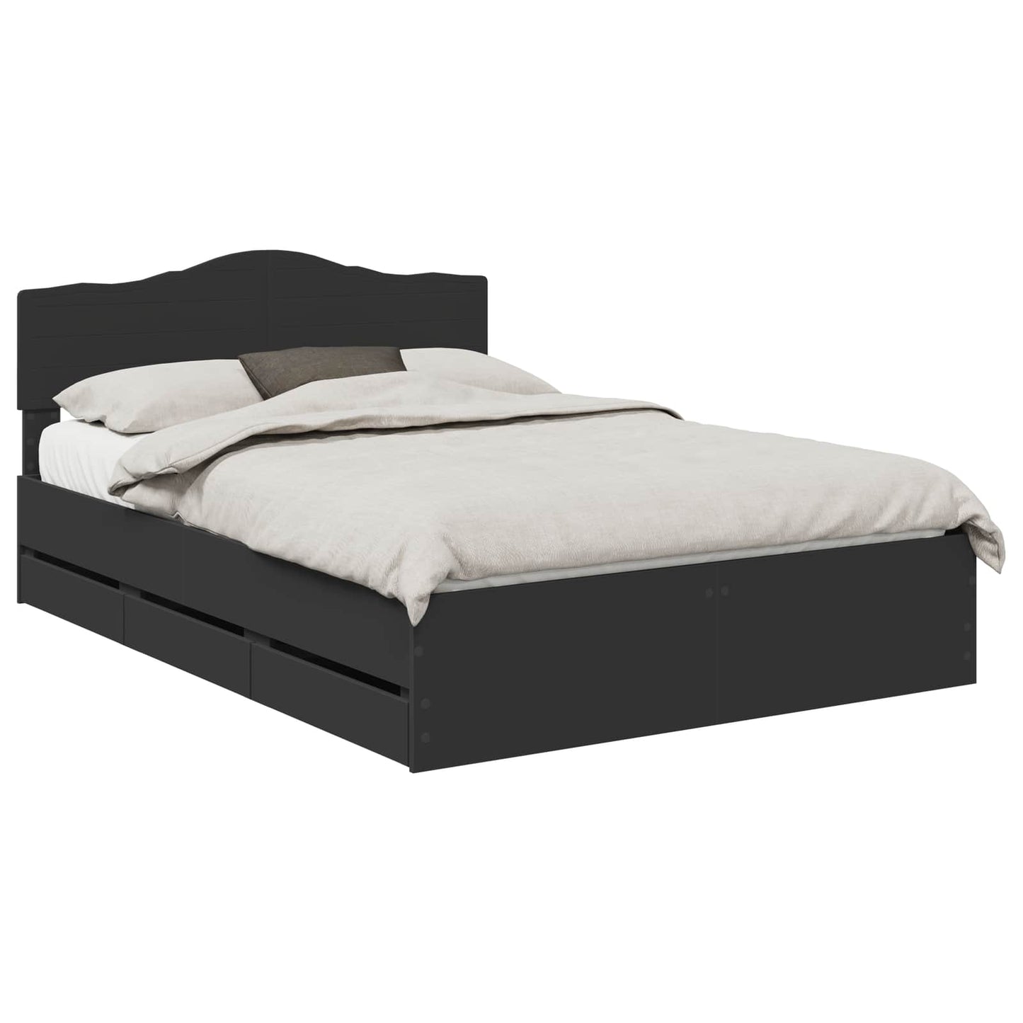 vidaXL Σκελετός Κρεβατιού Μαύρο 150 x 200 cm Μηχανήματος Ξύλο
