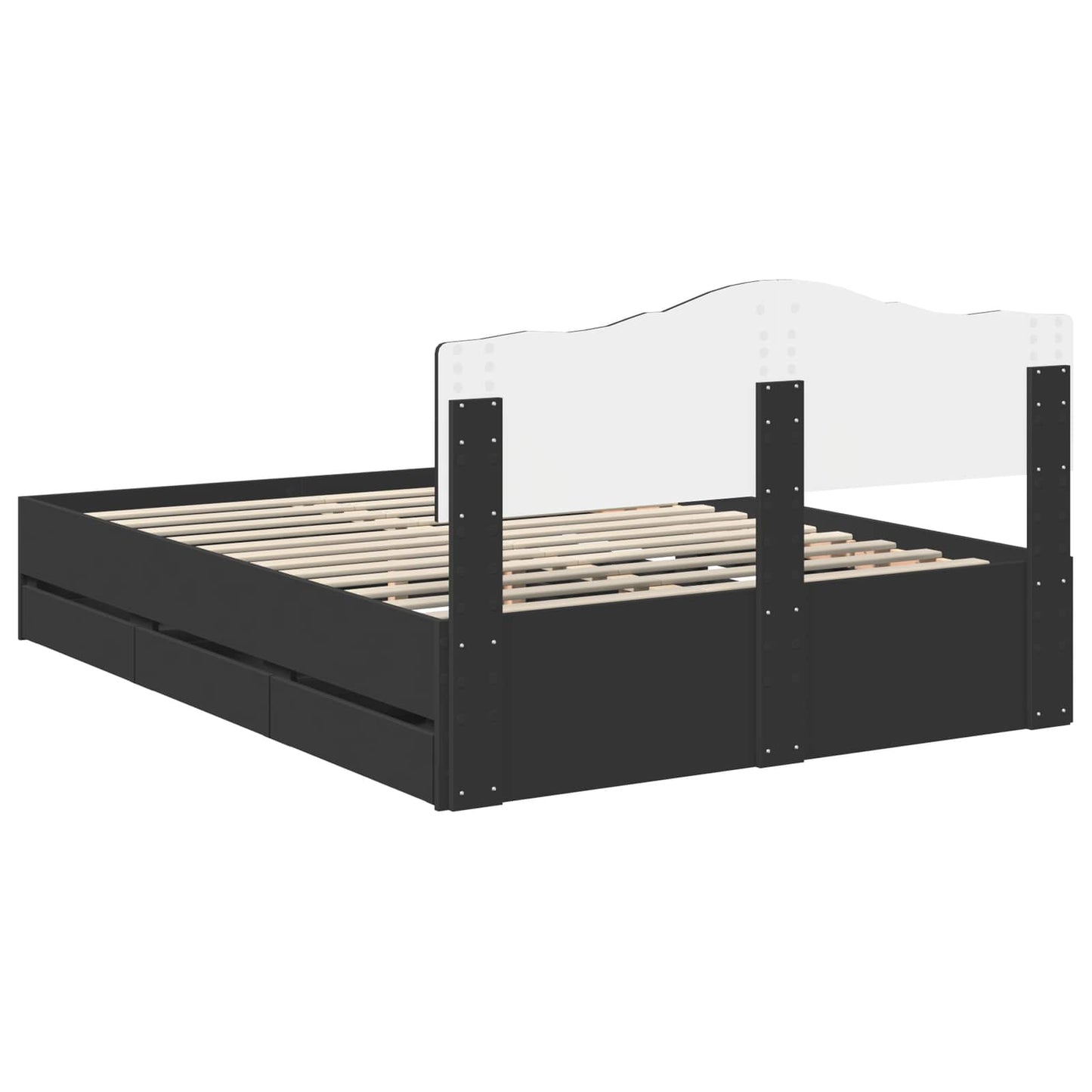 vidaXL Σκελετός Κρεβατιού Μαύρο 150 x 200 cm Μηχανήματος Ξύλο