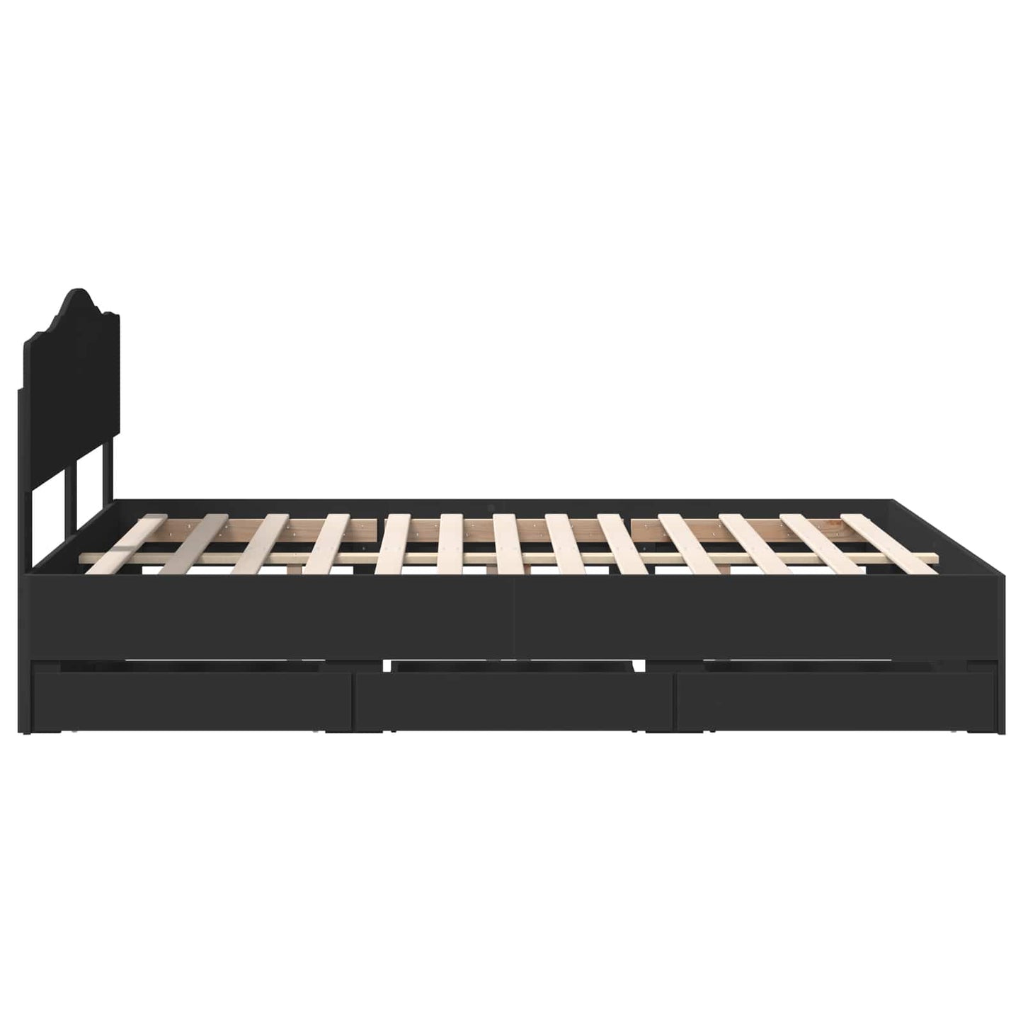 vidaXL Σκελετός Κρεβατιού Μαύρο 150 x 200 cm Μηχανήματος Ξύλο