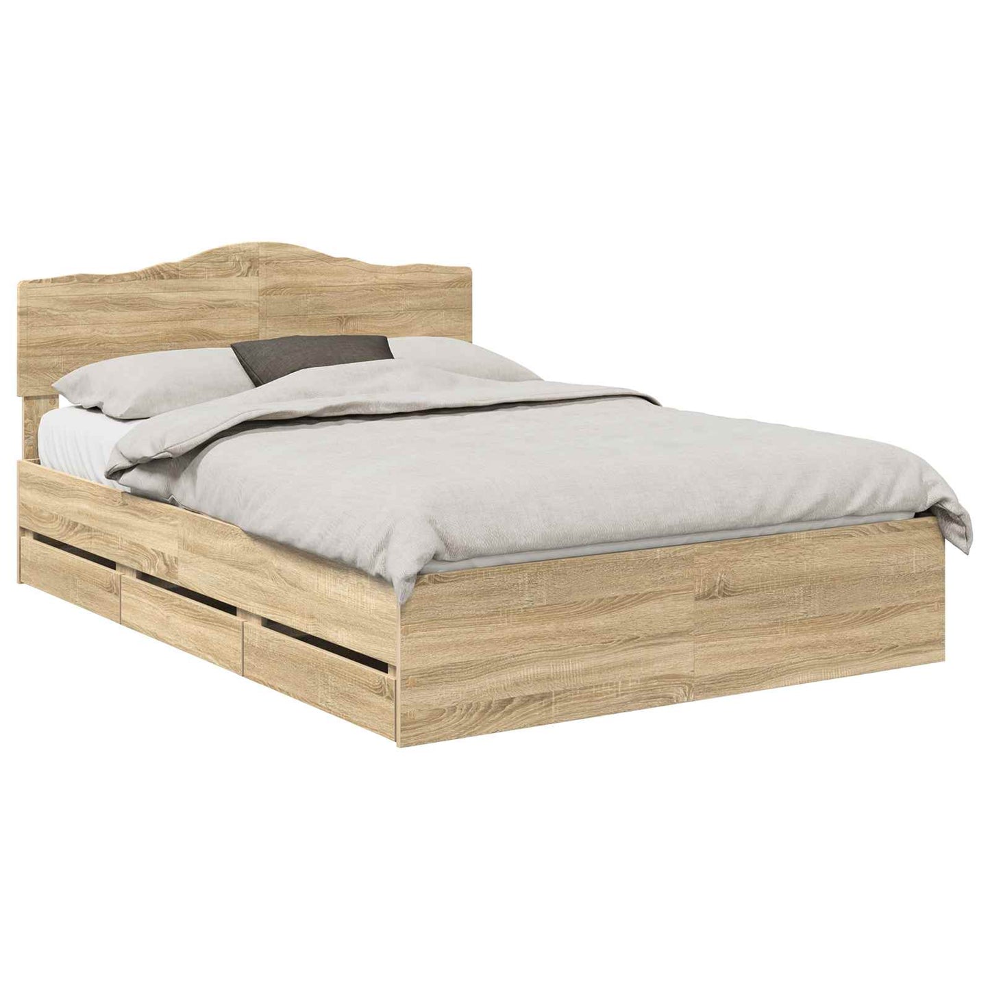 vidaXL Σκελετός Κρεβατιού Δρύς Sonoma 150 x 200 cm Μηχανήματος Ξύλο