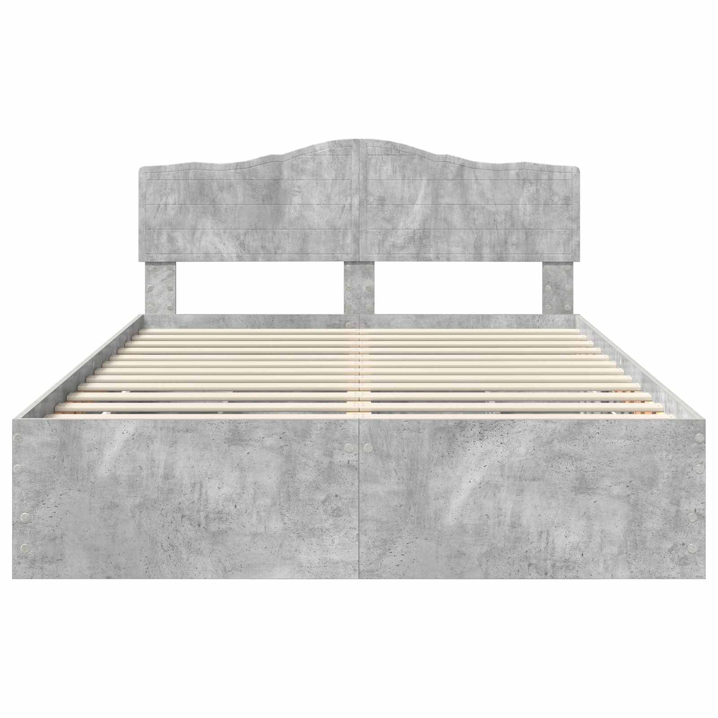 vidaXL Σκελετός Κρεβατιού Σκυρόδεμα Γκρι 140 x 190 cm Μηχανήματος Ξύλο