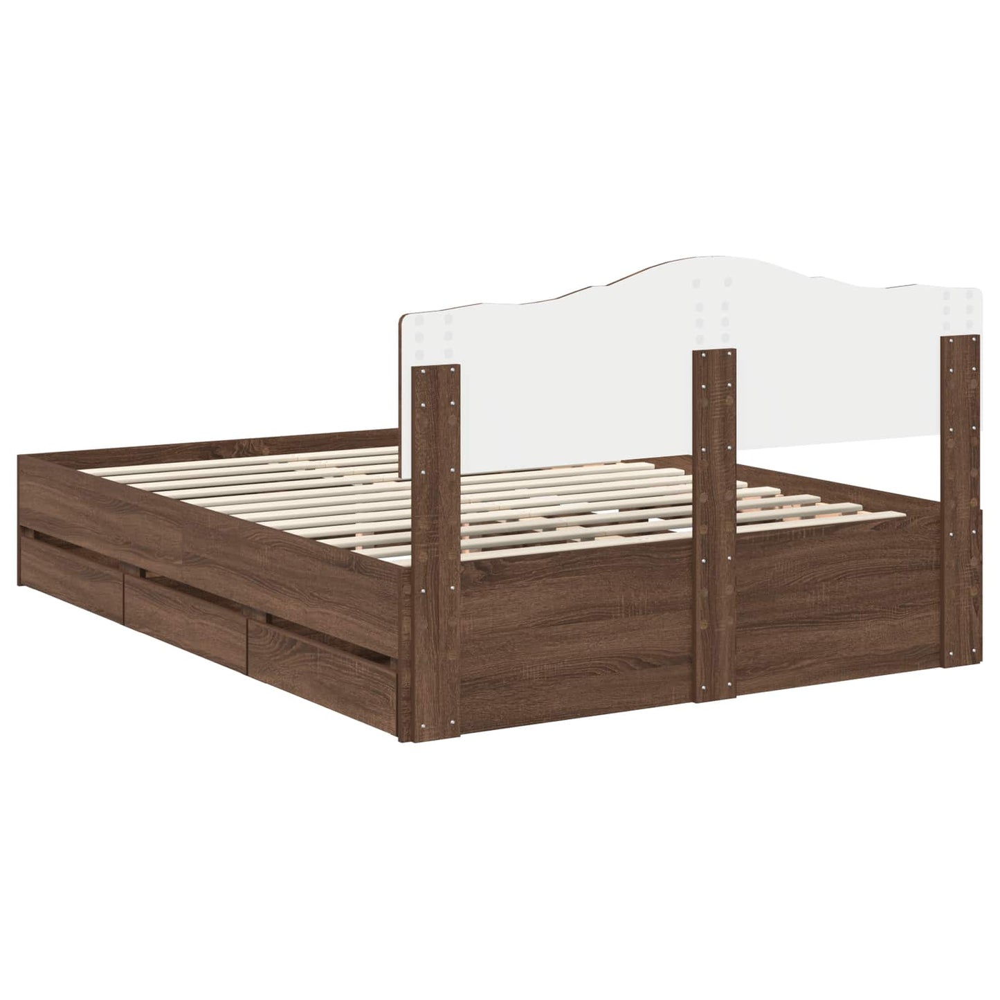 vidaXL Σκελετός Κρεβατιού Καφέ δρυς 140 x 200 cm Μηχανήματος Ξύλο