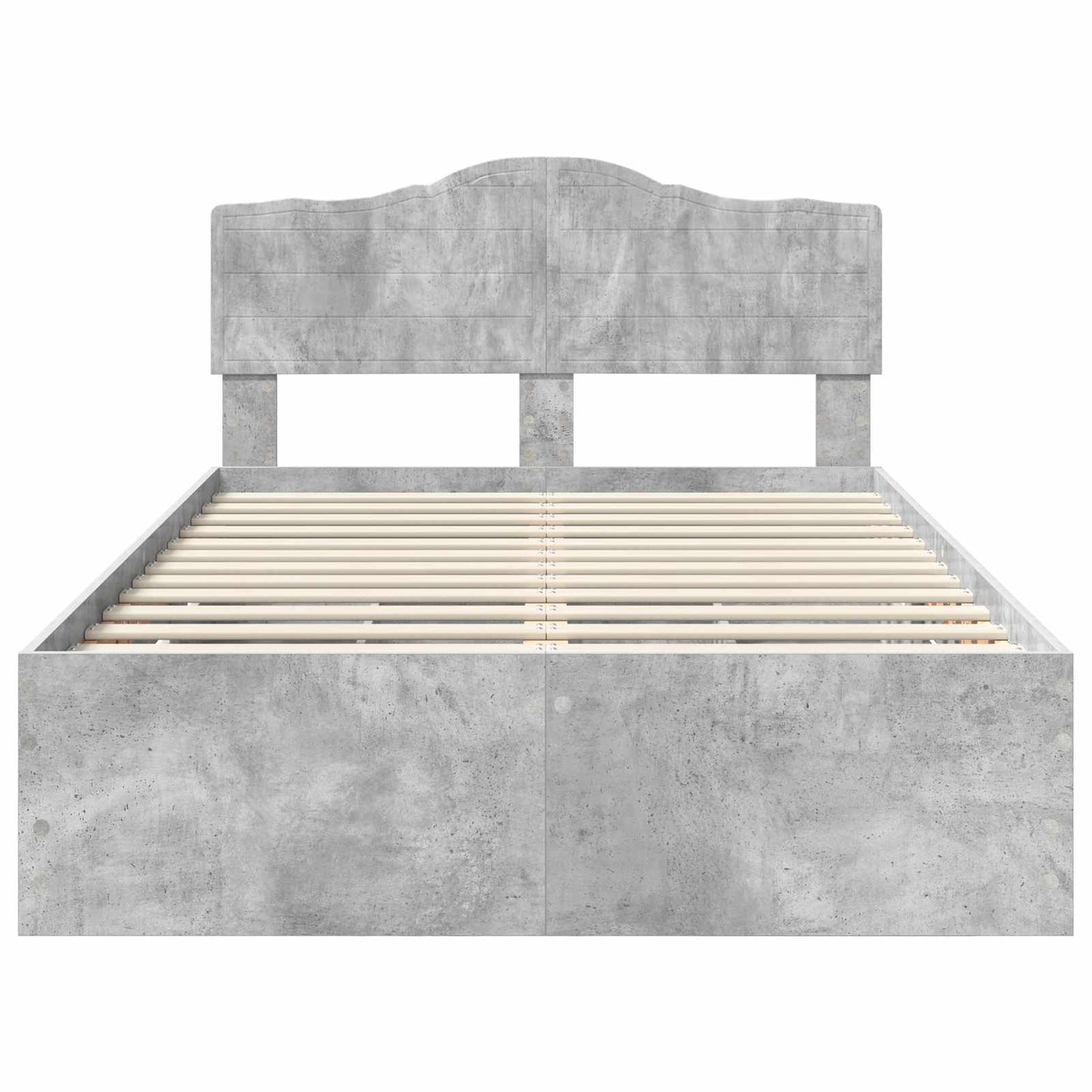 vidaXL Σκελετός Κρεβατιού Σκυρόδεμα Γκρι 135 x 190 cm Μηχανήματος Ξύλο