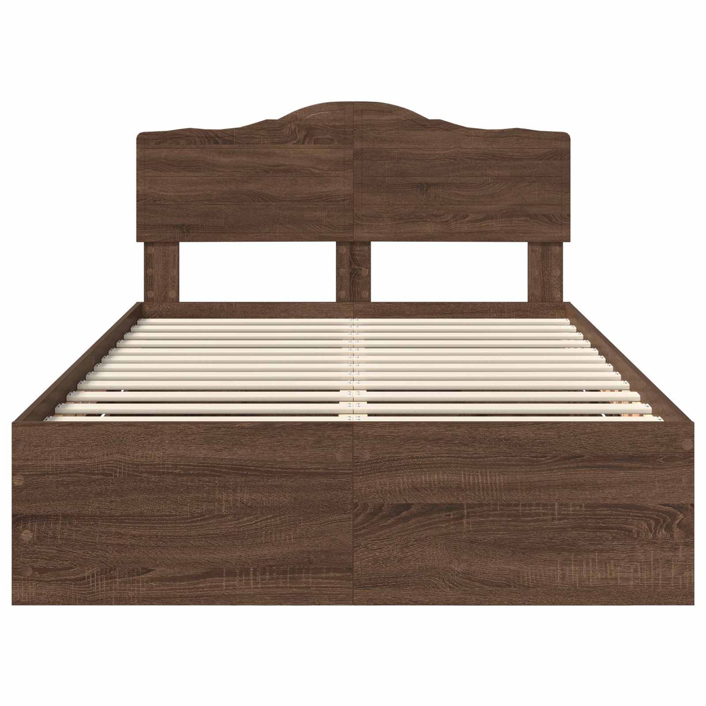 vidaXL Σκελετός Κρεβατιού Καφέ δρυς 135 x 190 cm Μηχανήματος Ξύλο