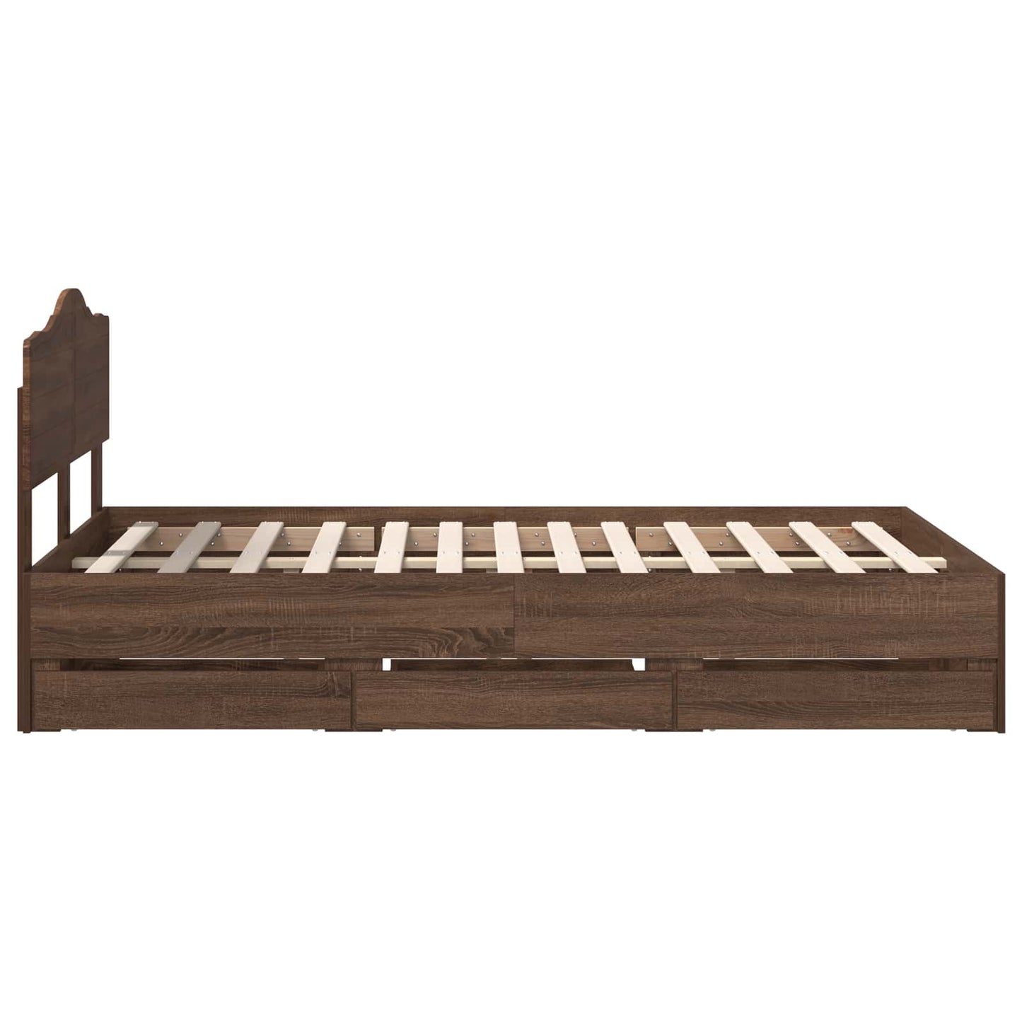 vidaXL Σκελετός Κρεβατιού Καφέ δρυς 135 x 190 cm Μηχανήματος Ξύλο